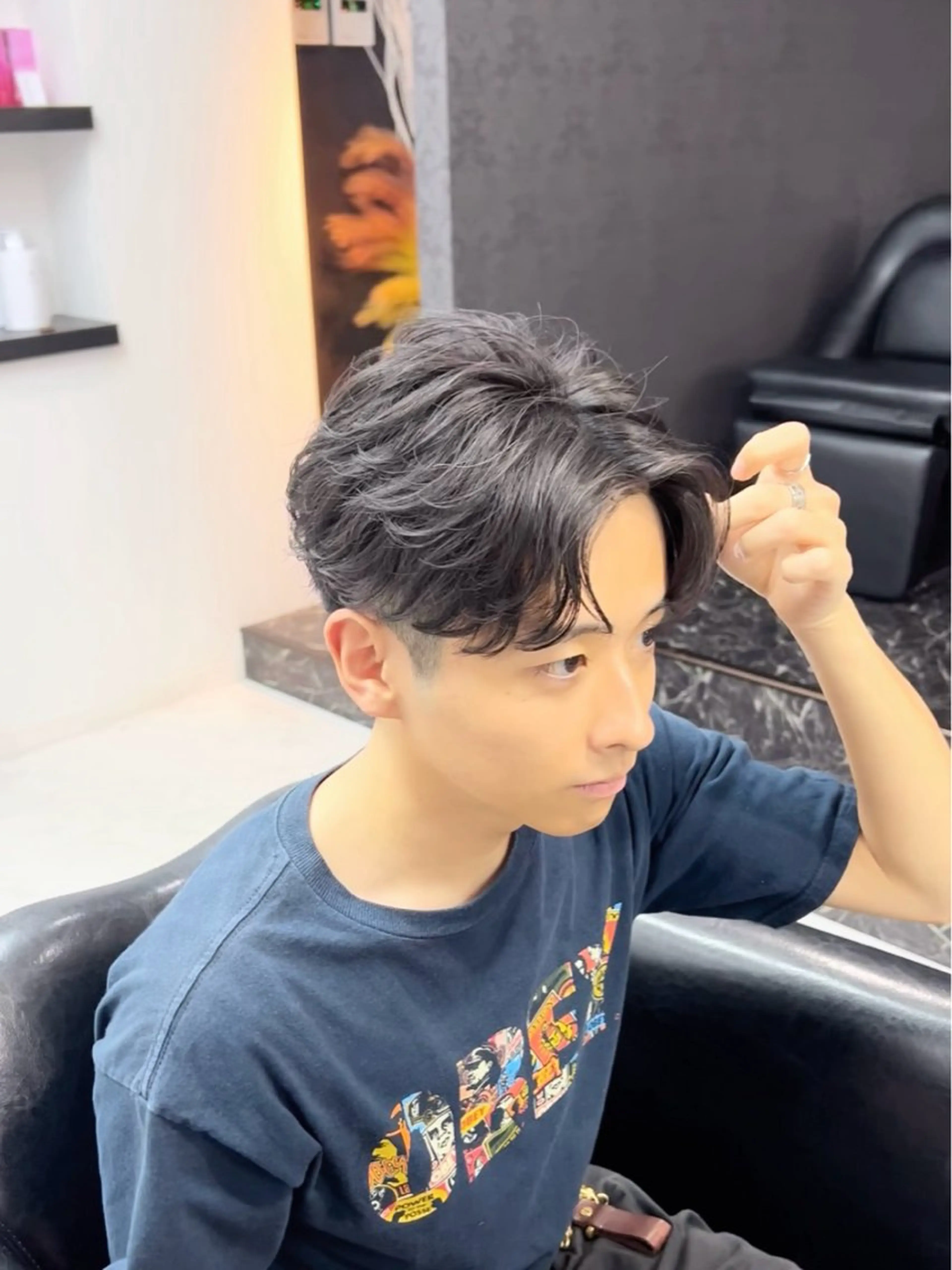 ショート パーマ ヘアアレンジ メンズ フェザーパーマ メンズパーマ カット パーマ トリートメント ヘアセット フウト/メンズカット /メンズパーマのヘアスタイル