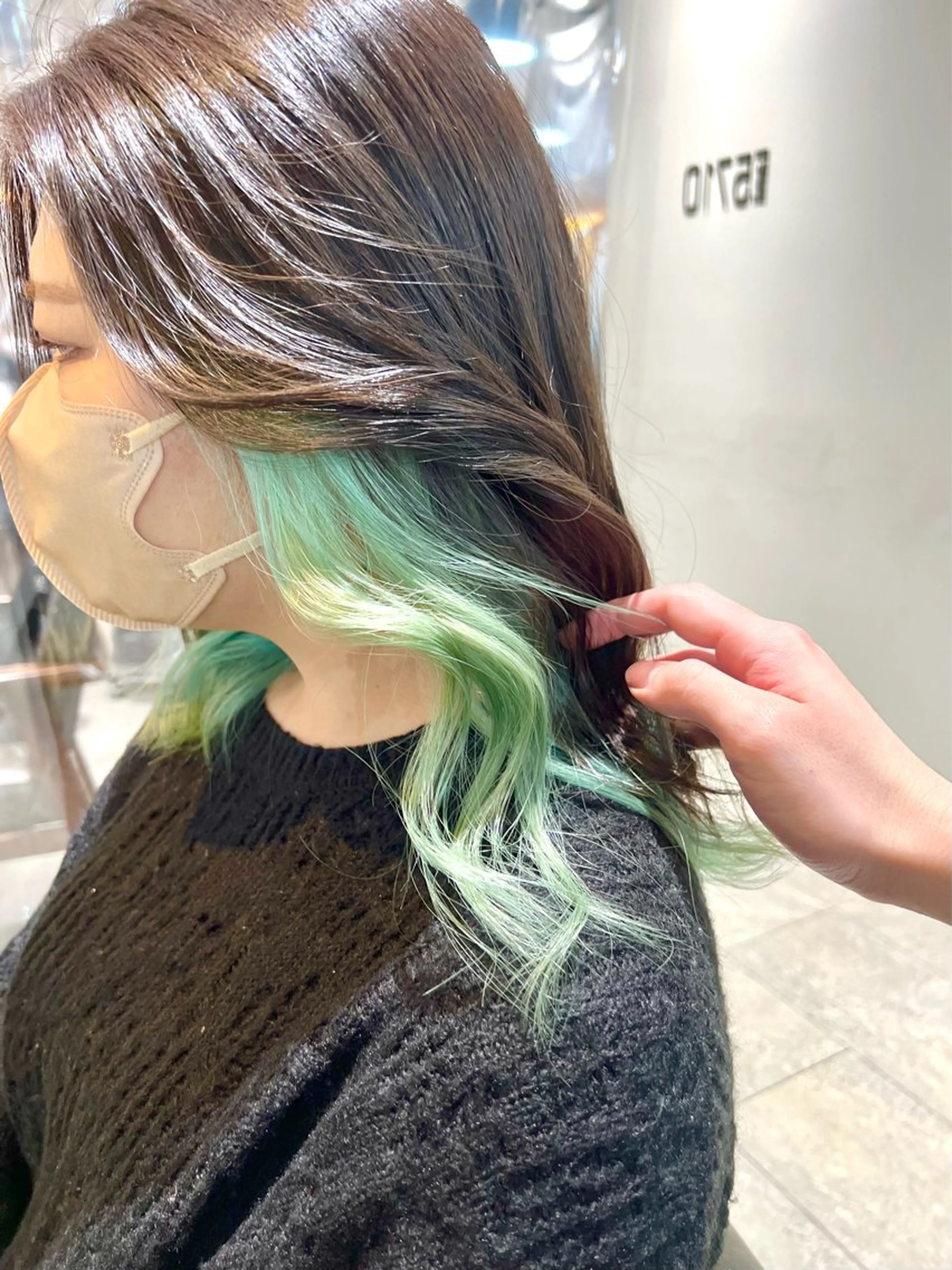 セミロング カラー ヘアアレンジ ヘアカラー トリートメント ヘッドスパ ヘアセット 🌈インナーカラー ‘ショウマ’🌈のヘアスタイル