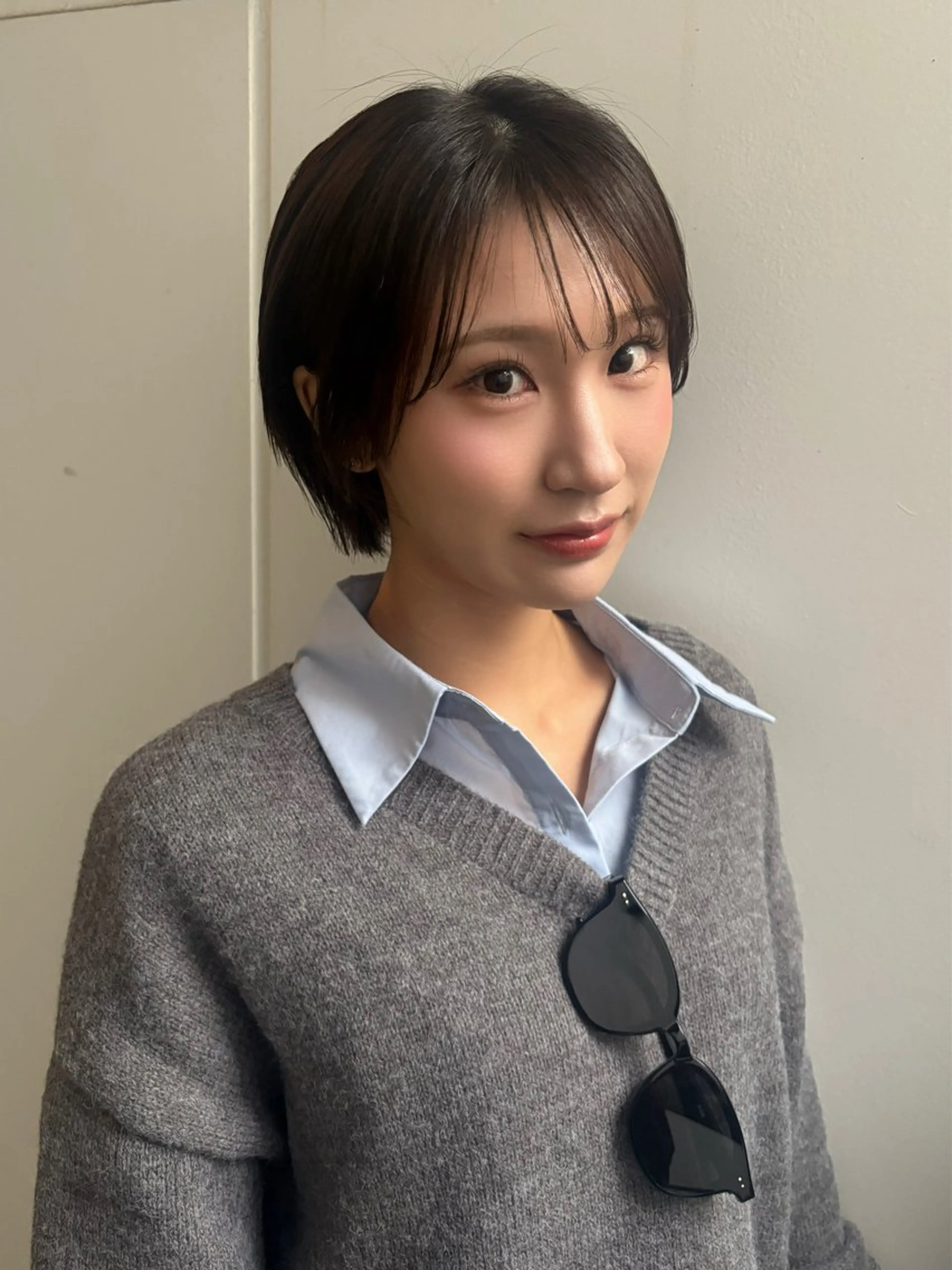ショート ショートボブ ボブ シースルーバング ショートヘア カット ヘアカラー トリートメント 髪質改善/韓国風 レイヤー/田村祐樹のヘアスタイル