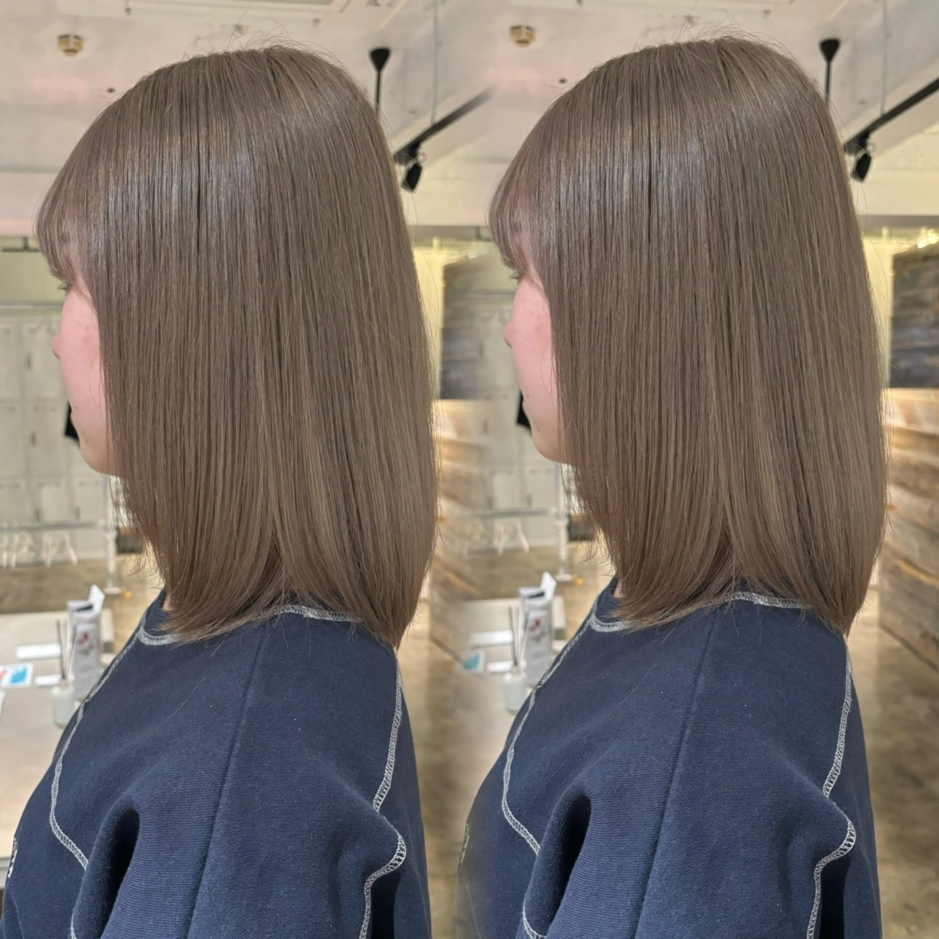 ミディアム カラー アディクシーカラー アッシュ アッシュブラウン ベージュカラー 黒髪 ヘアカラー トリートメント 暖色カラー🍒 ケアブリーチ/akiのヘアスタイル