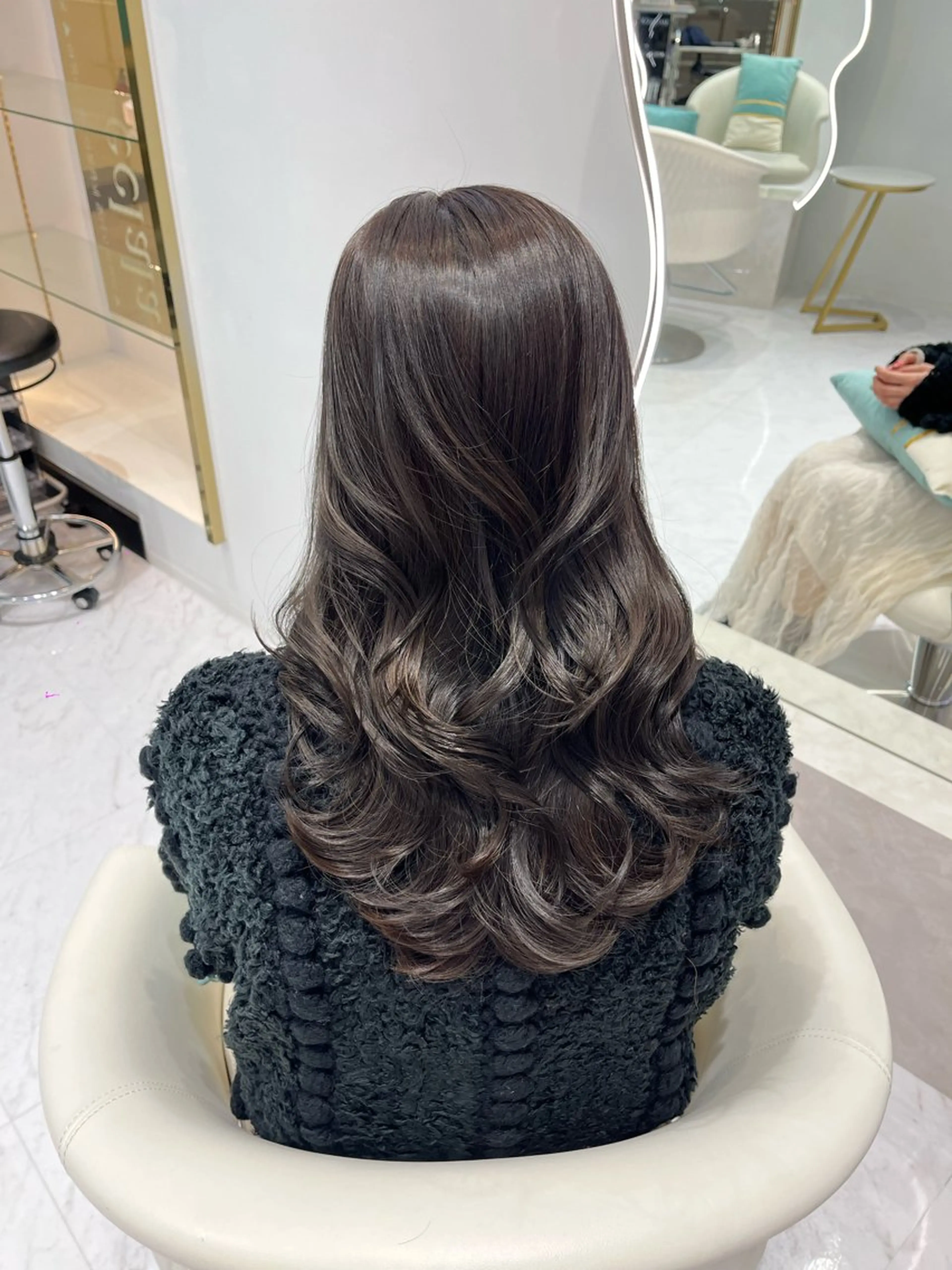 ロング カラー レイヤーカット カット ヘアカラー トリートメント 名駅/大人韓国ヘア 艶カラー/Rihoのヘアスタイル