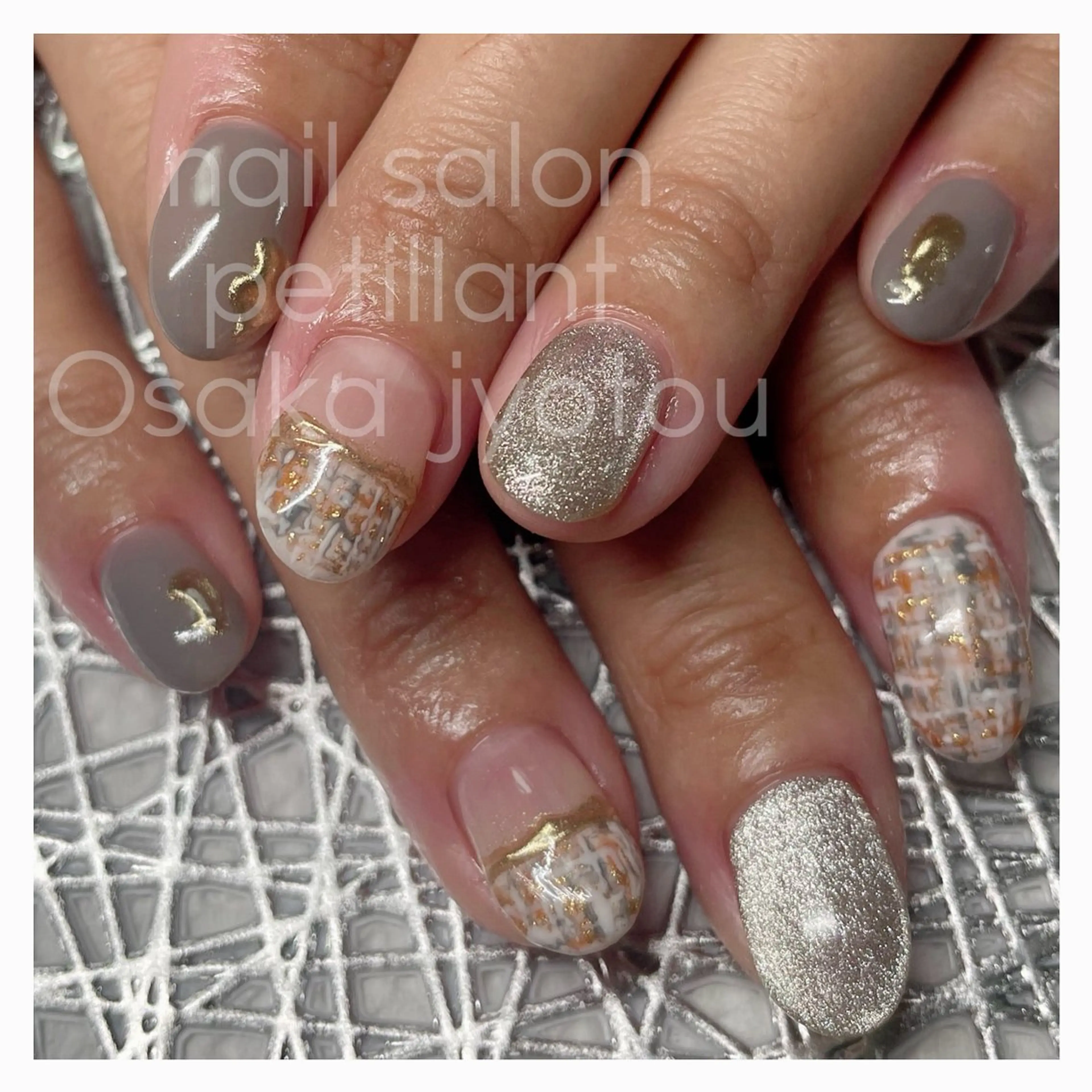 ネイル ツイードネイル nail salon petillantのネイルデザイン
