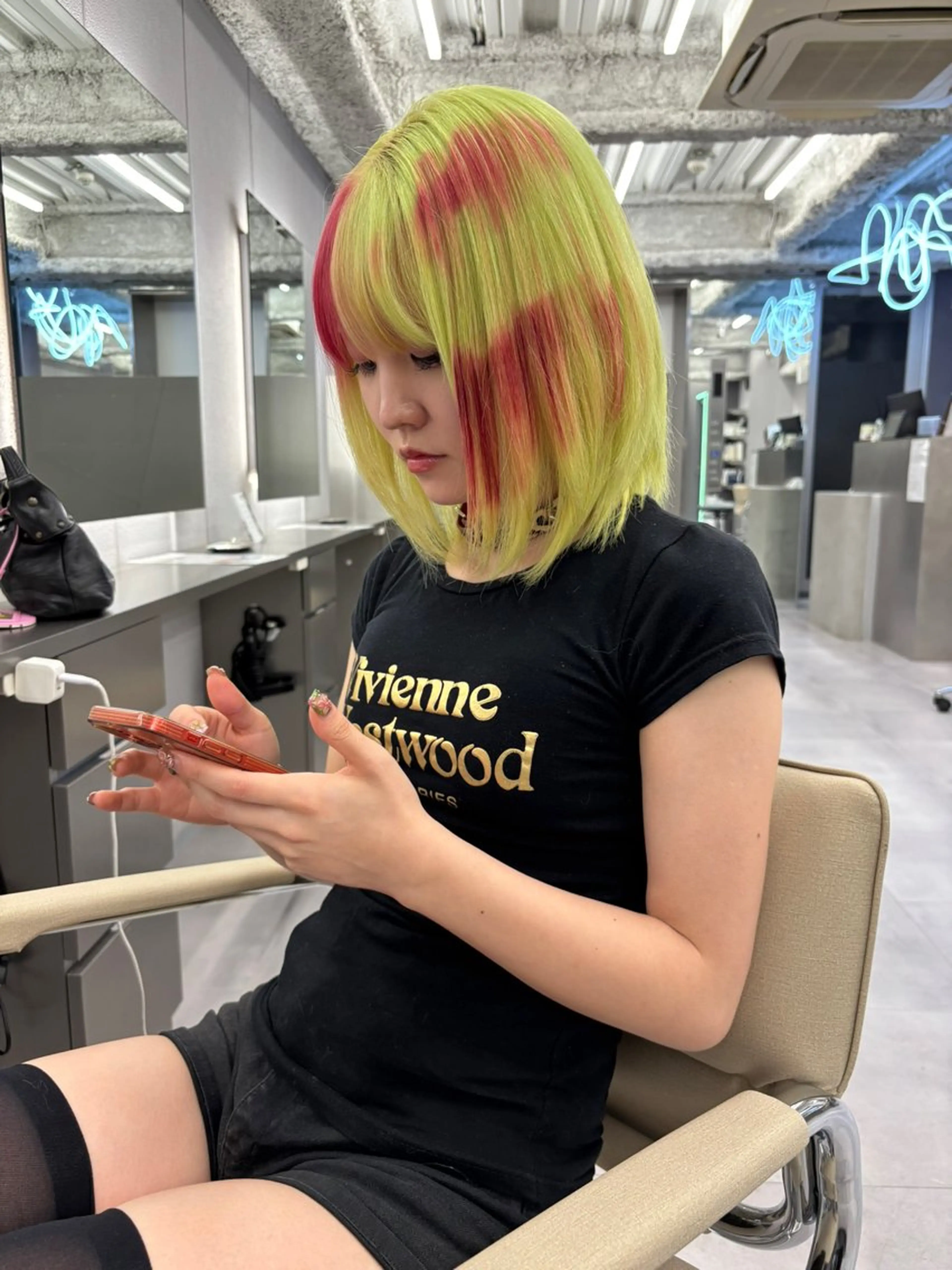 ミディアム カラー デザインカラー 縮毛矯正 名古屋/デザイン/ ブリーチ/松井亮磨のヘアスタイル