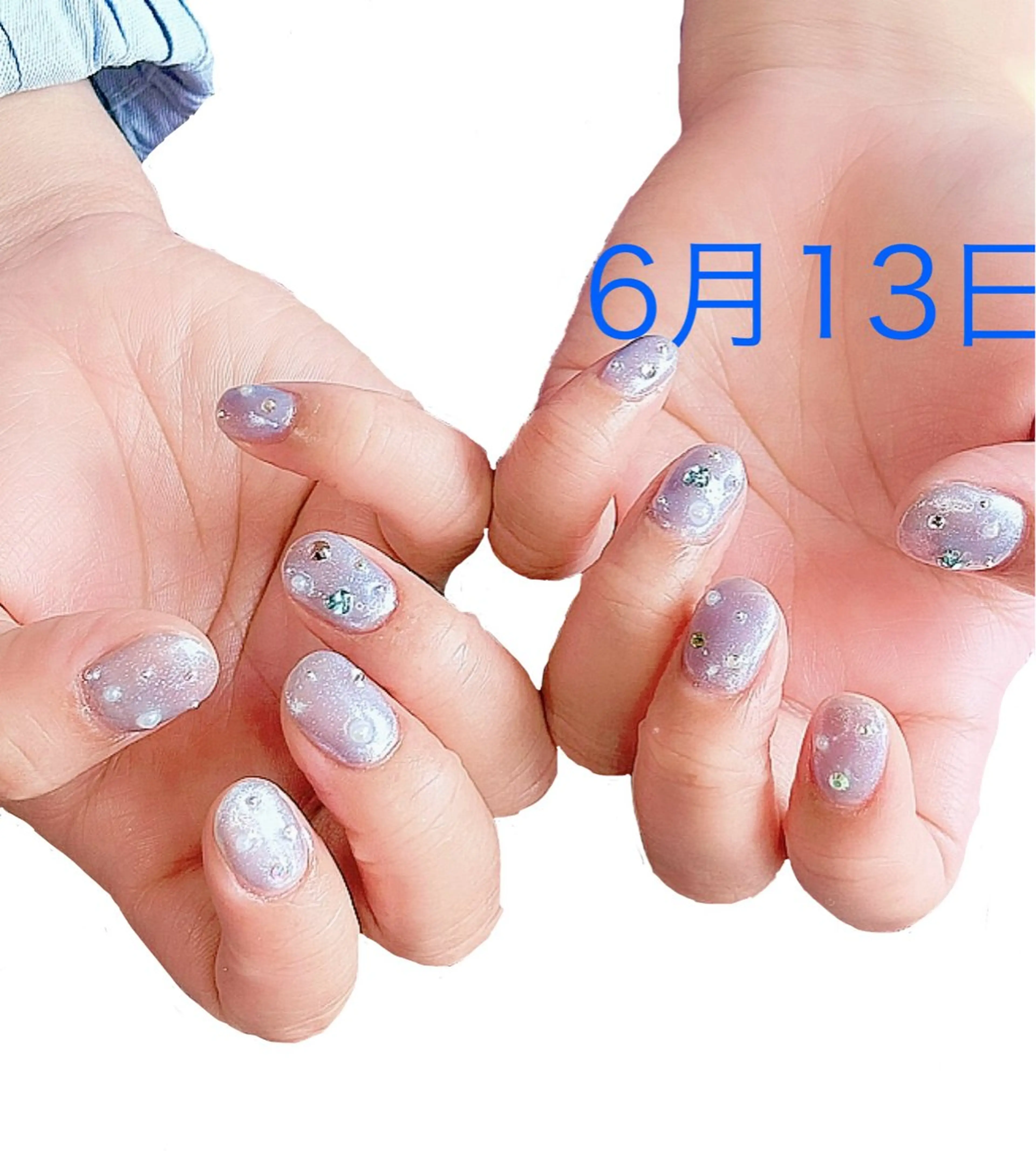 ネイル ショートネイル ストーンネイル 自宅サロン mArsのネイルデザイン