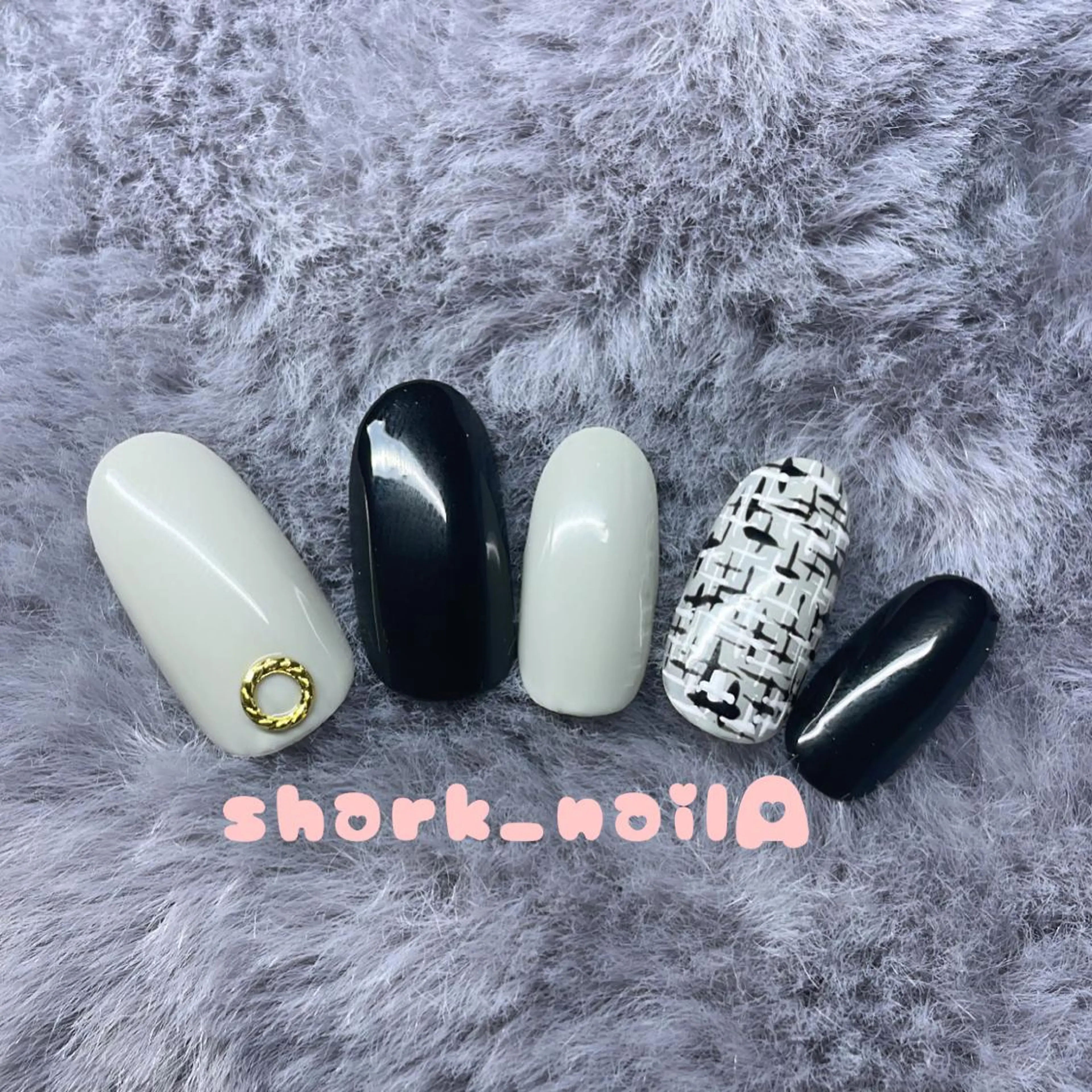 ネイル ツイードネイル shark_nail Aのネイルデザイン