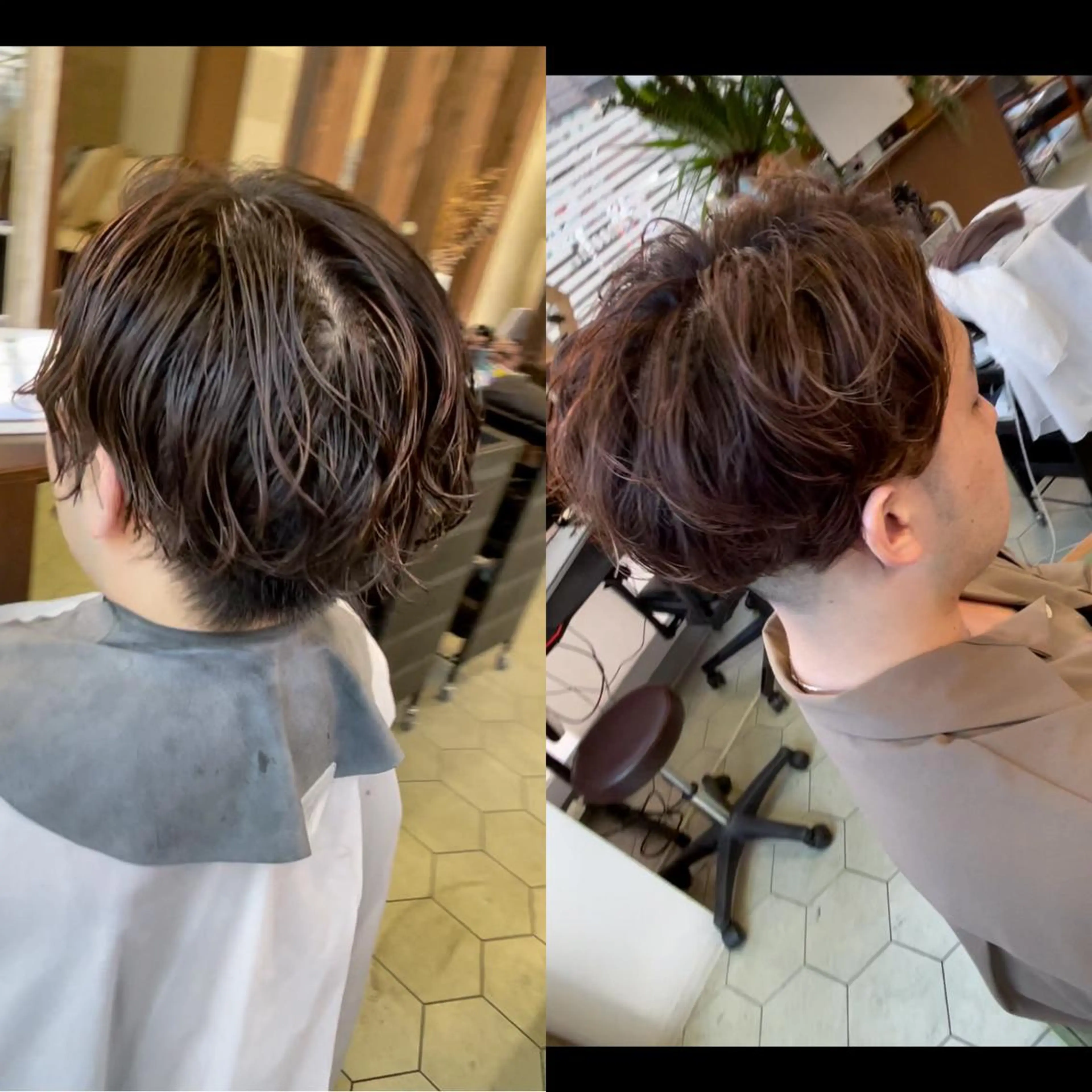 ミディアム パーマ メンズ ミディアムパーマ フェードカット メンズメッシュ メンズパーマ スキンフェード share salon　SCENA所属・堤太志 メンズパーマ特化のヘアスタイル