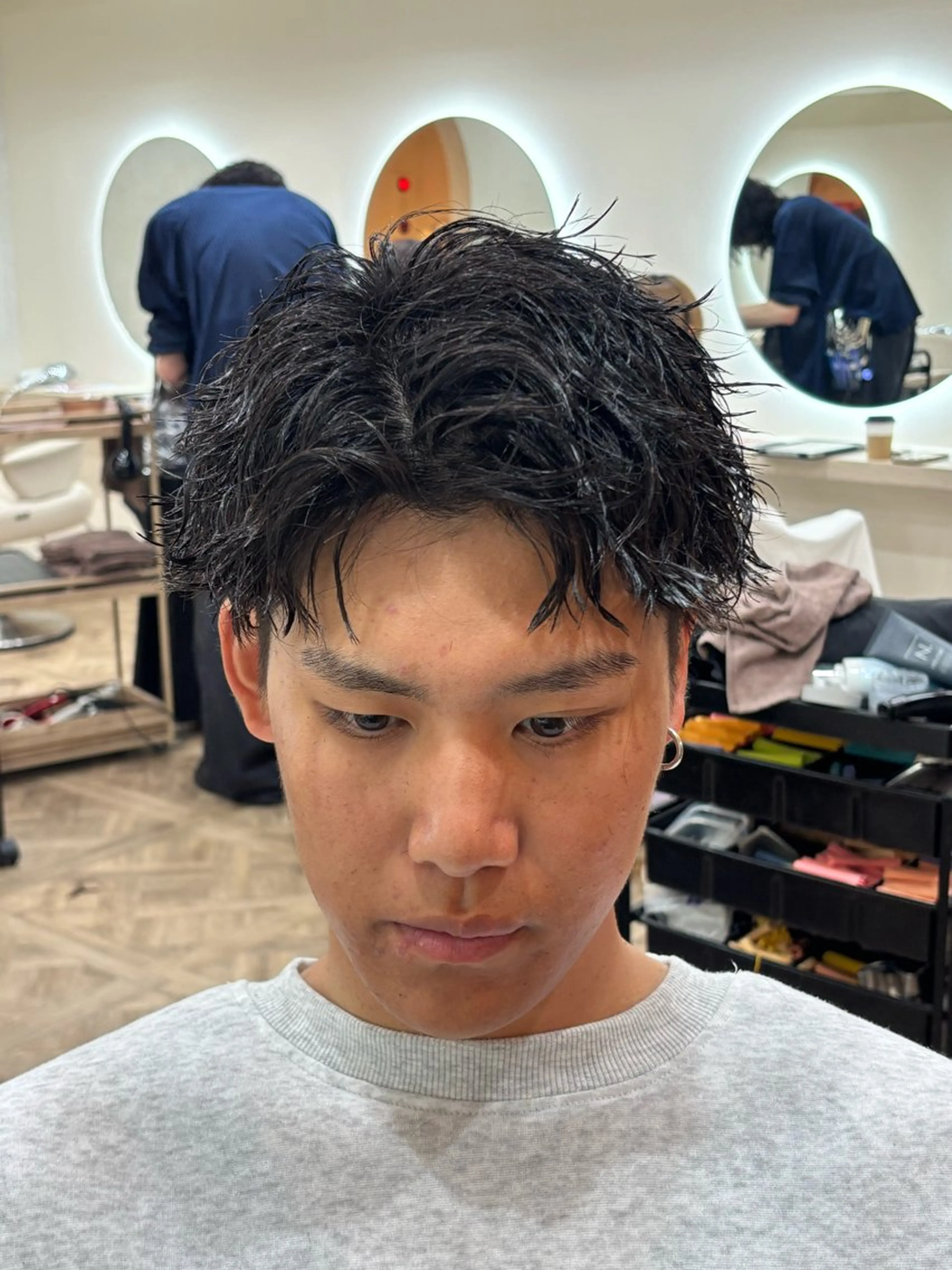 ショート パーマ メンズ カット パーマ トリートメント パーマ職人DAIKI ツイスパ/波巻きのヘアスタイル