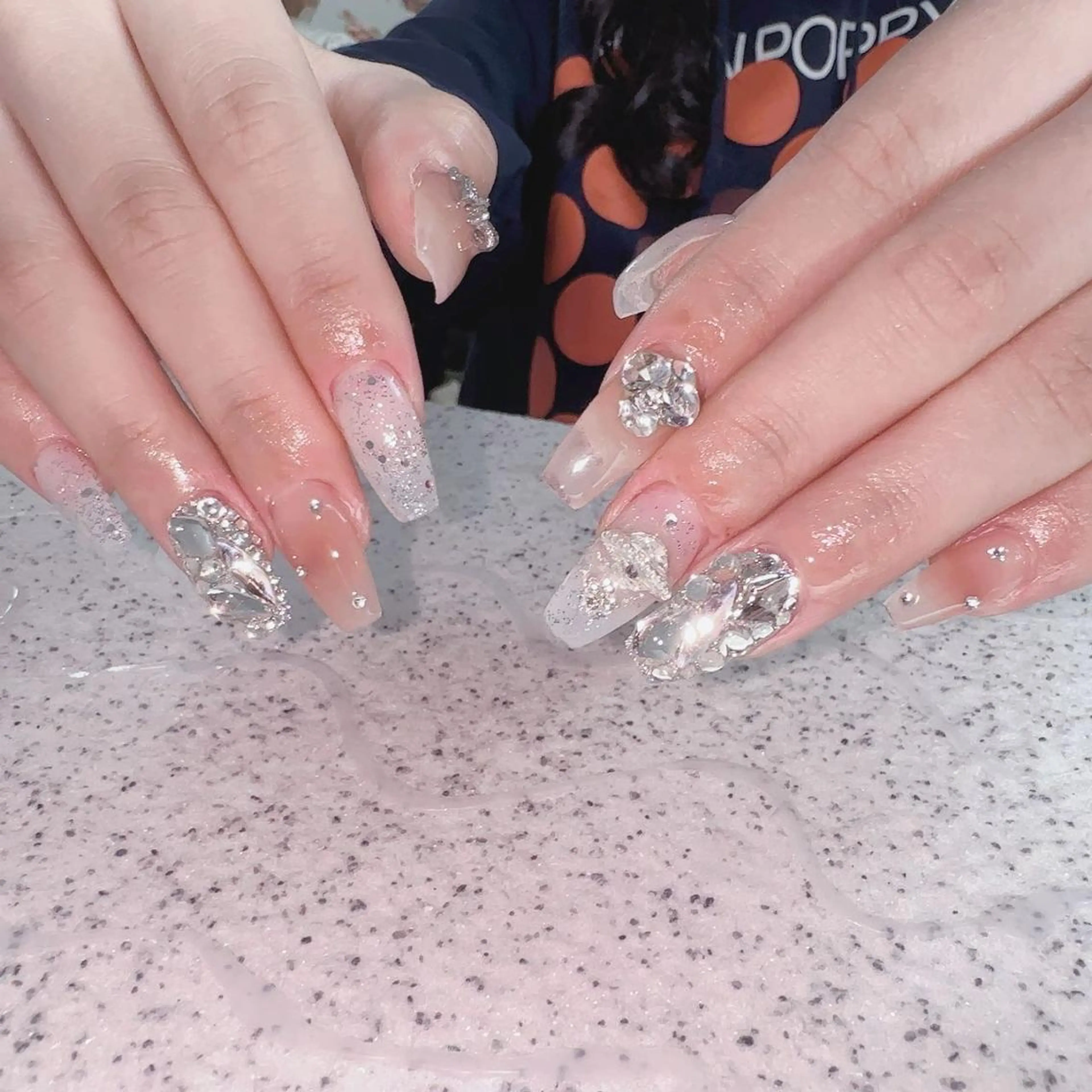 ネイル 長さ出し ネイルチップ Queens momoのネイルデザイン