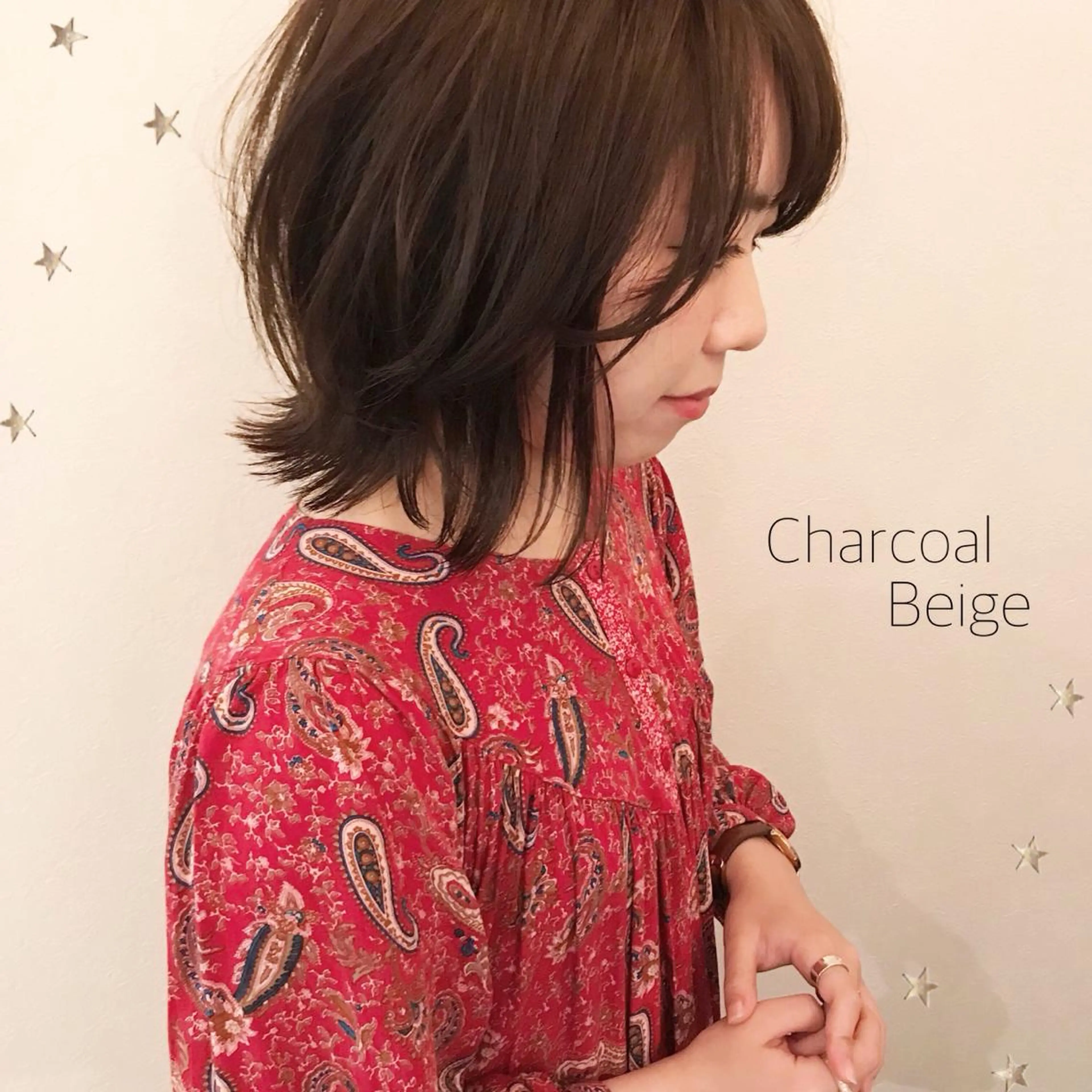 ミディアム カラー 市川 千夏のヘアスタイル