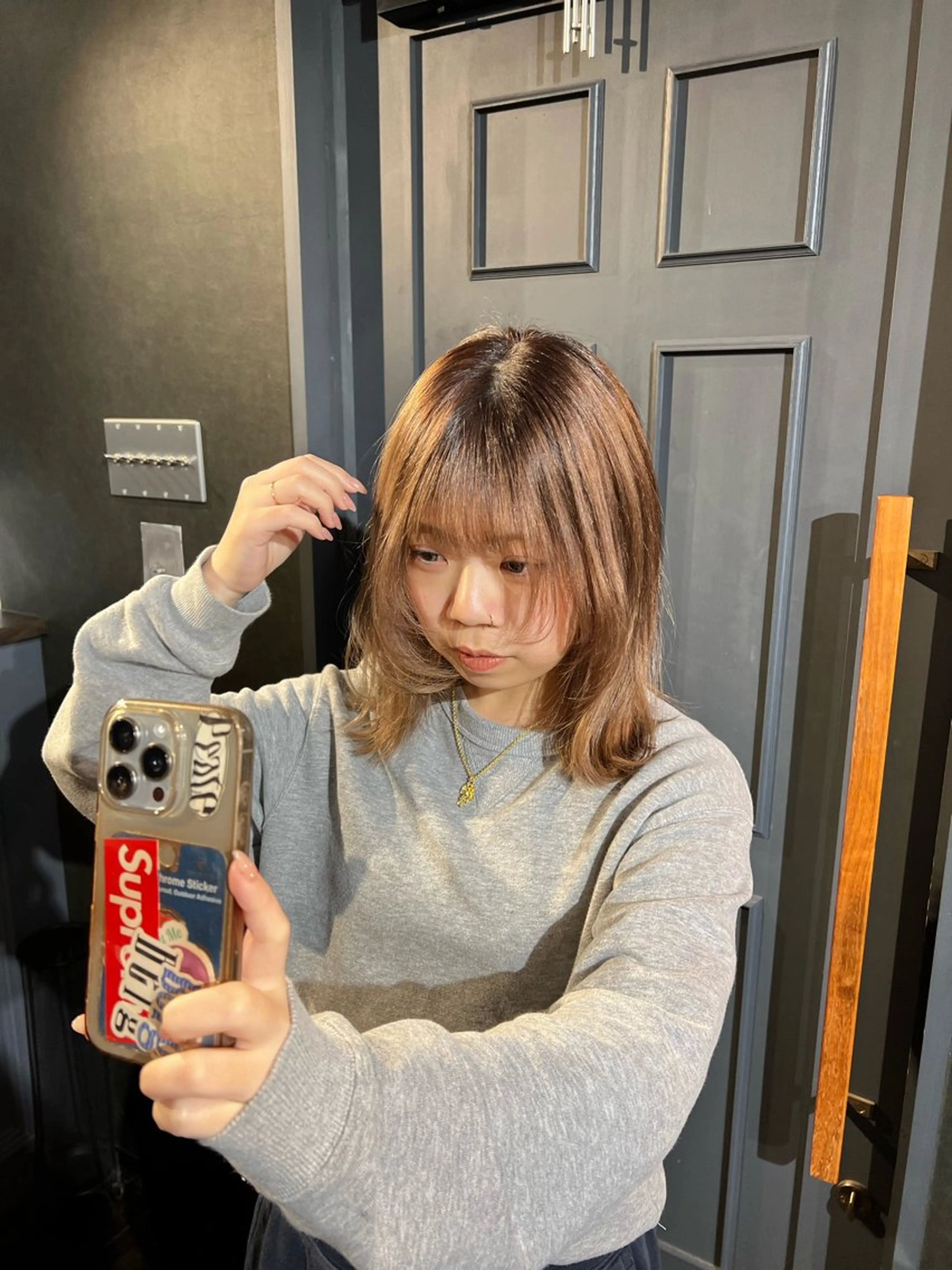 ミディアム カラー ベージュカラー ブラウンカラー 透明感カラー ダブルカラー ハイトーンカラー カット ヘアカラー Love&Hair Breit/下川のヘアスタイル