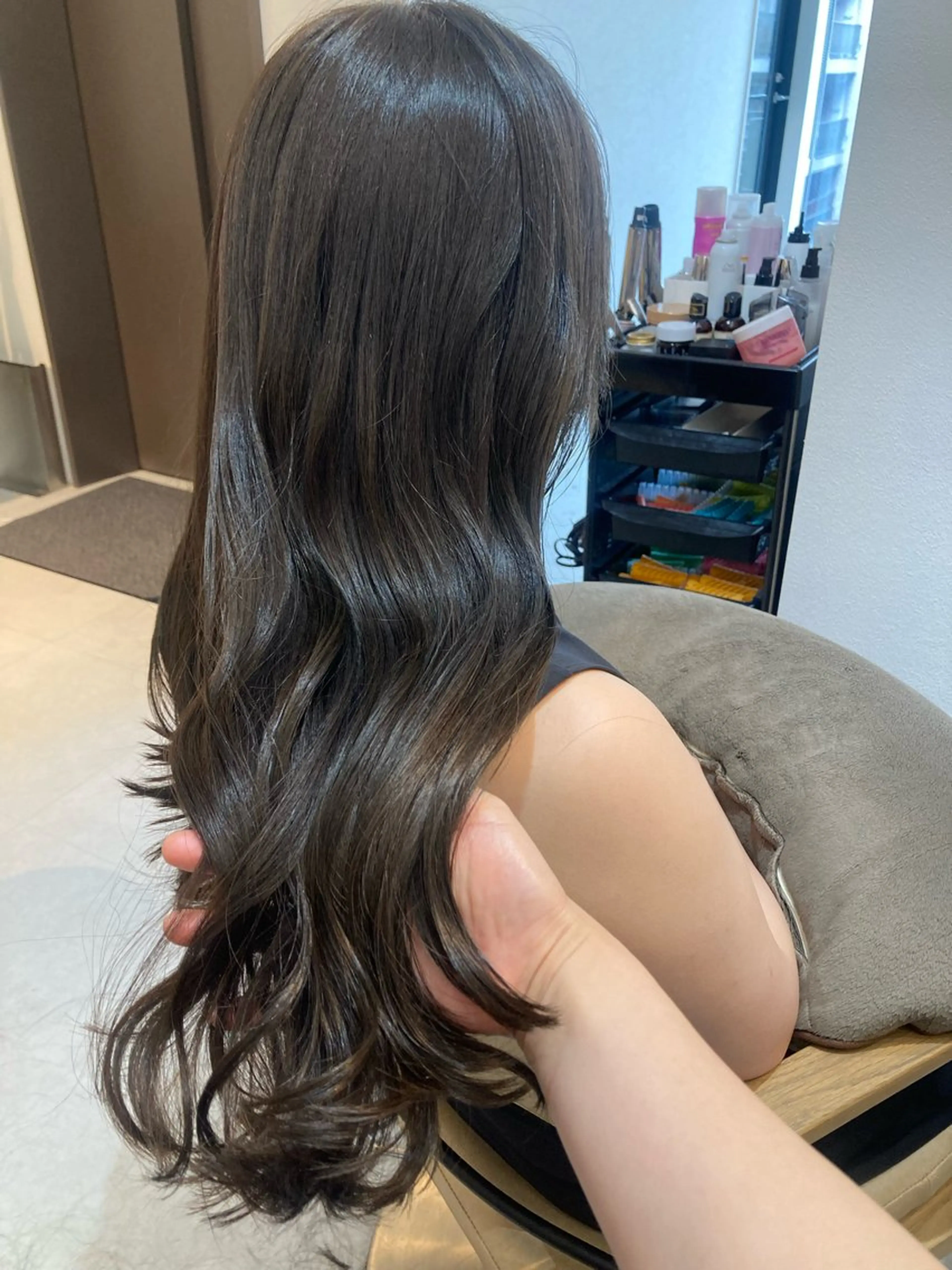 ロング カット ヘアカラー トリートメント ✨色持ちの良い艶 カラー✨蟹江真世のヘアスタイル