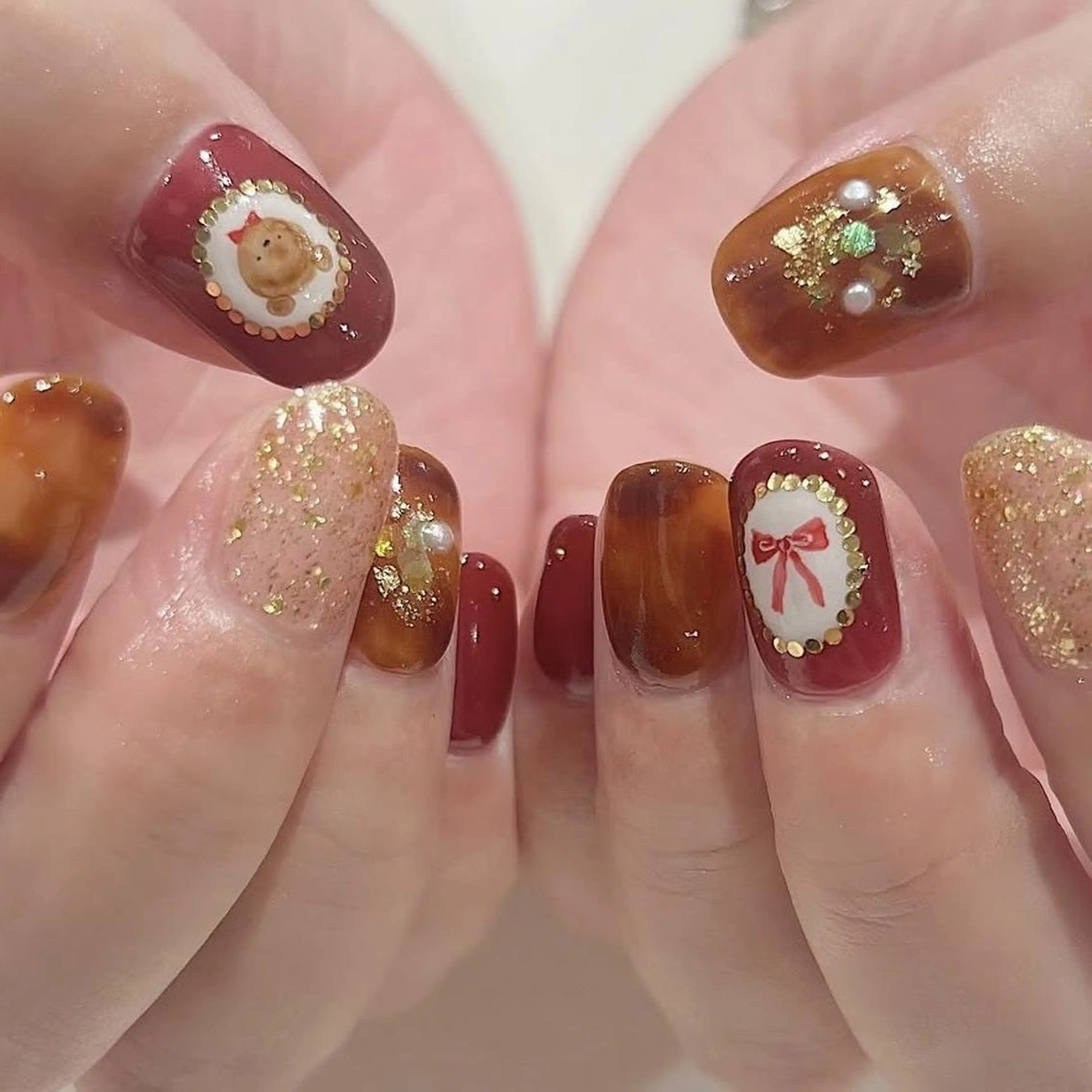 ネイル マグネットネイル ニュアンスネイル ショートネイル こまつ やよいのネイルデザイン