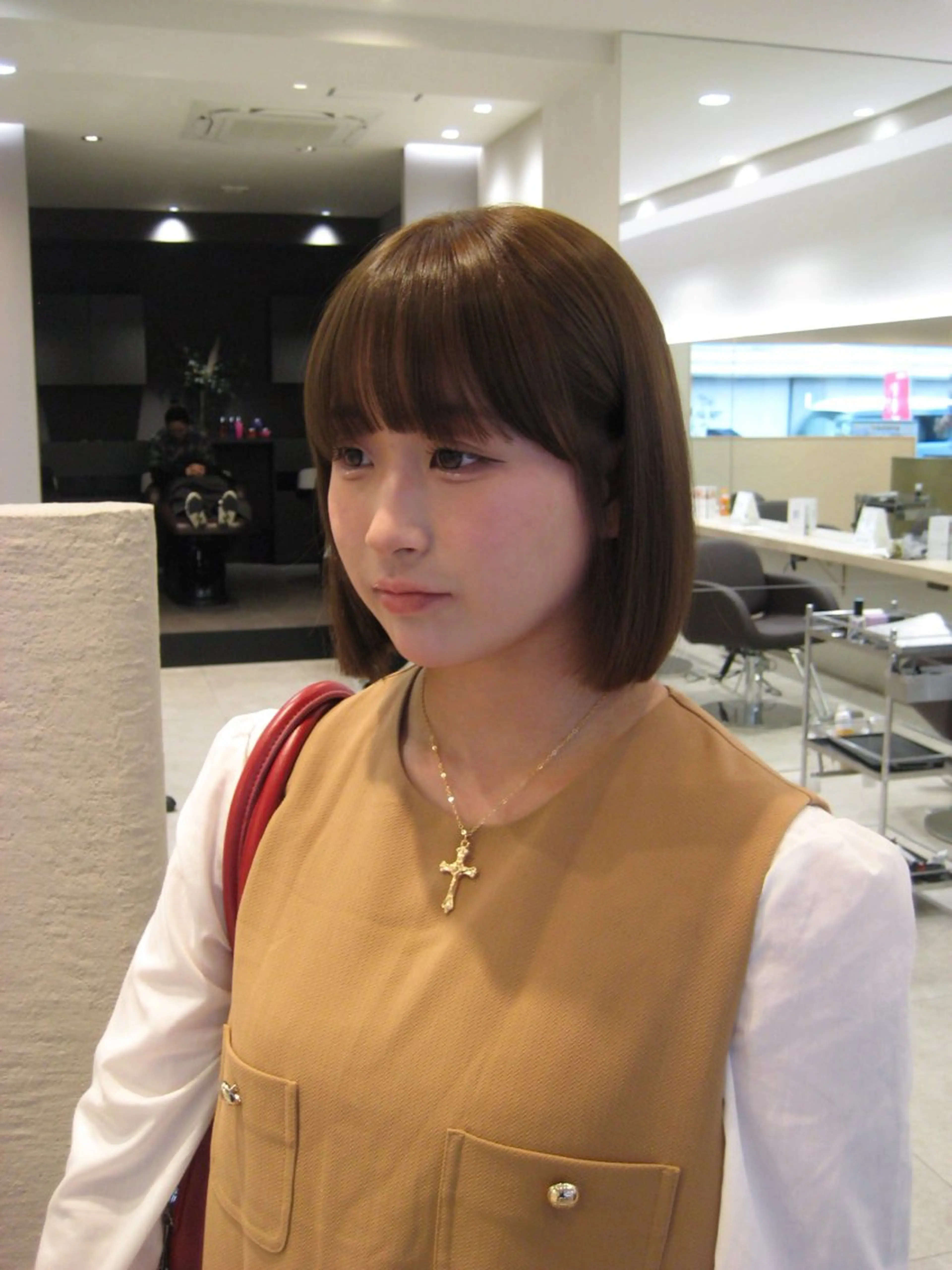 ショート カラー ベージュカラー 透明感カラー ボブ 艶髪縮毛矯正/レ イヤー/atsumiのヘアスタイル