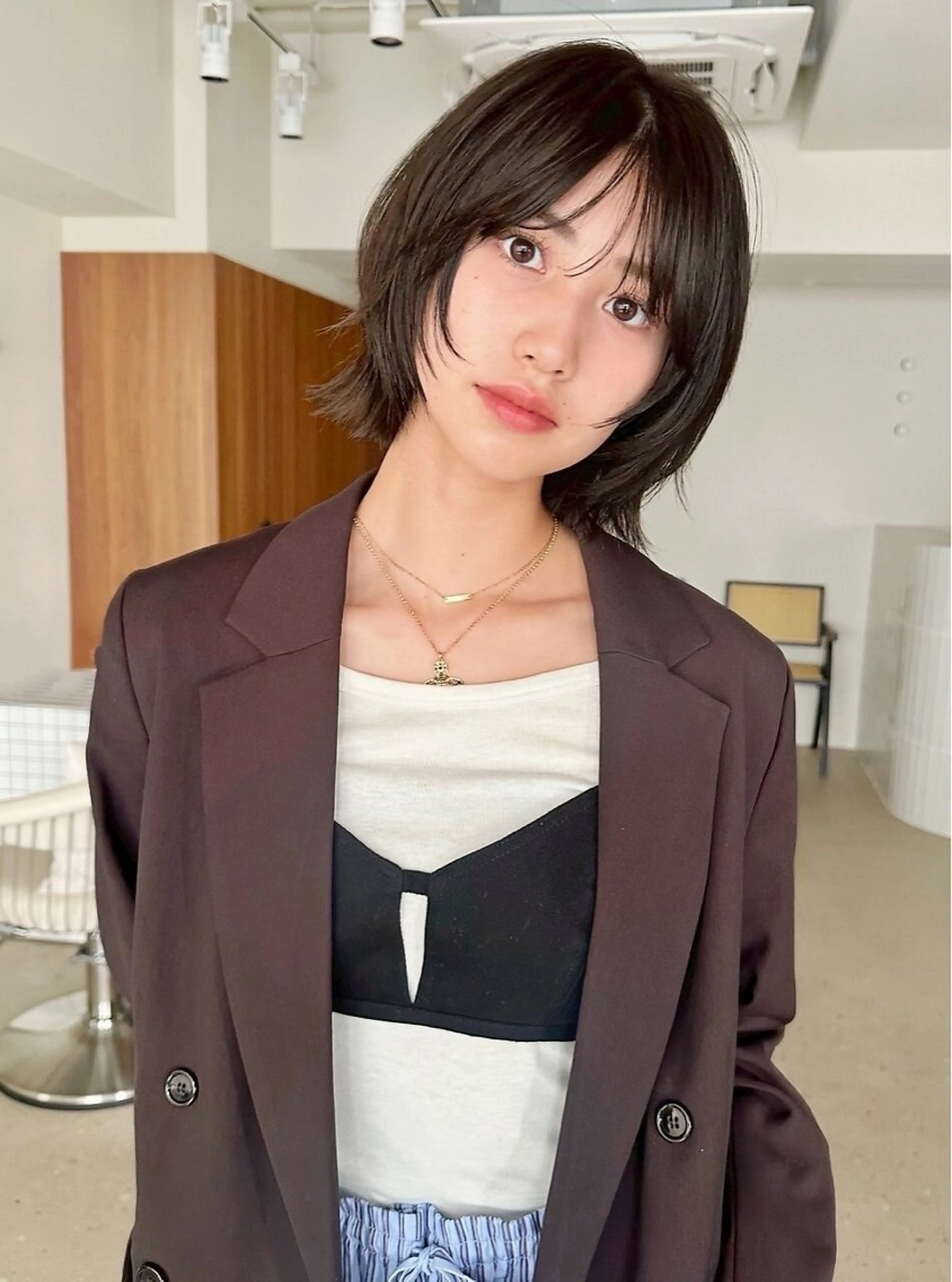 ミディアム カラー お悩み解決縮毛矯正 レイヤー達人柴崎大樹のヘアスタイル