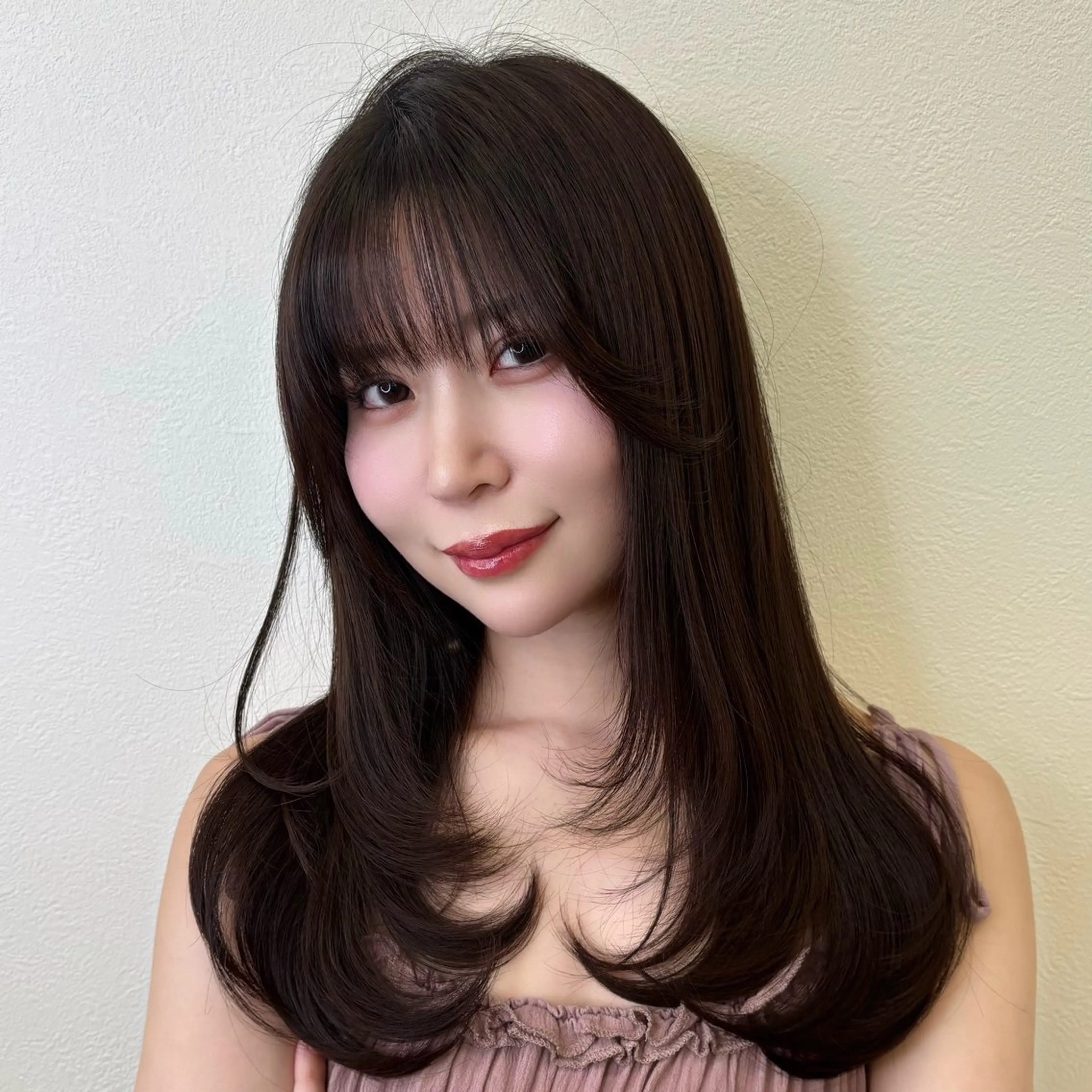 セミロング レイヤーカット カット ヘアカラー トリートメント Ayano‪‪🎀似 合わせ×透明感🎀のヘアスタイル