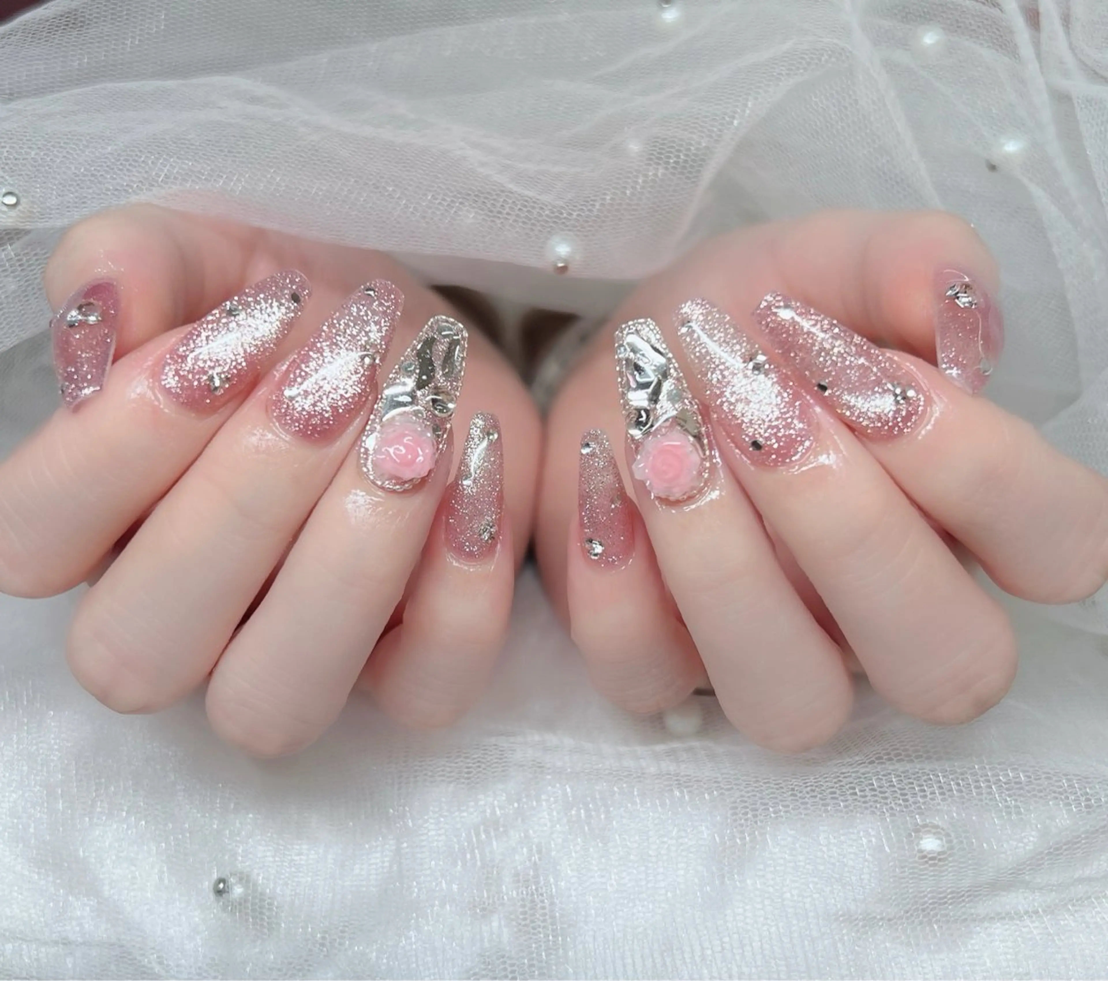 ネイル 🎀PG🩵 ネイルサロンのネイルデザイン