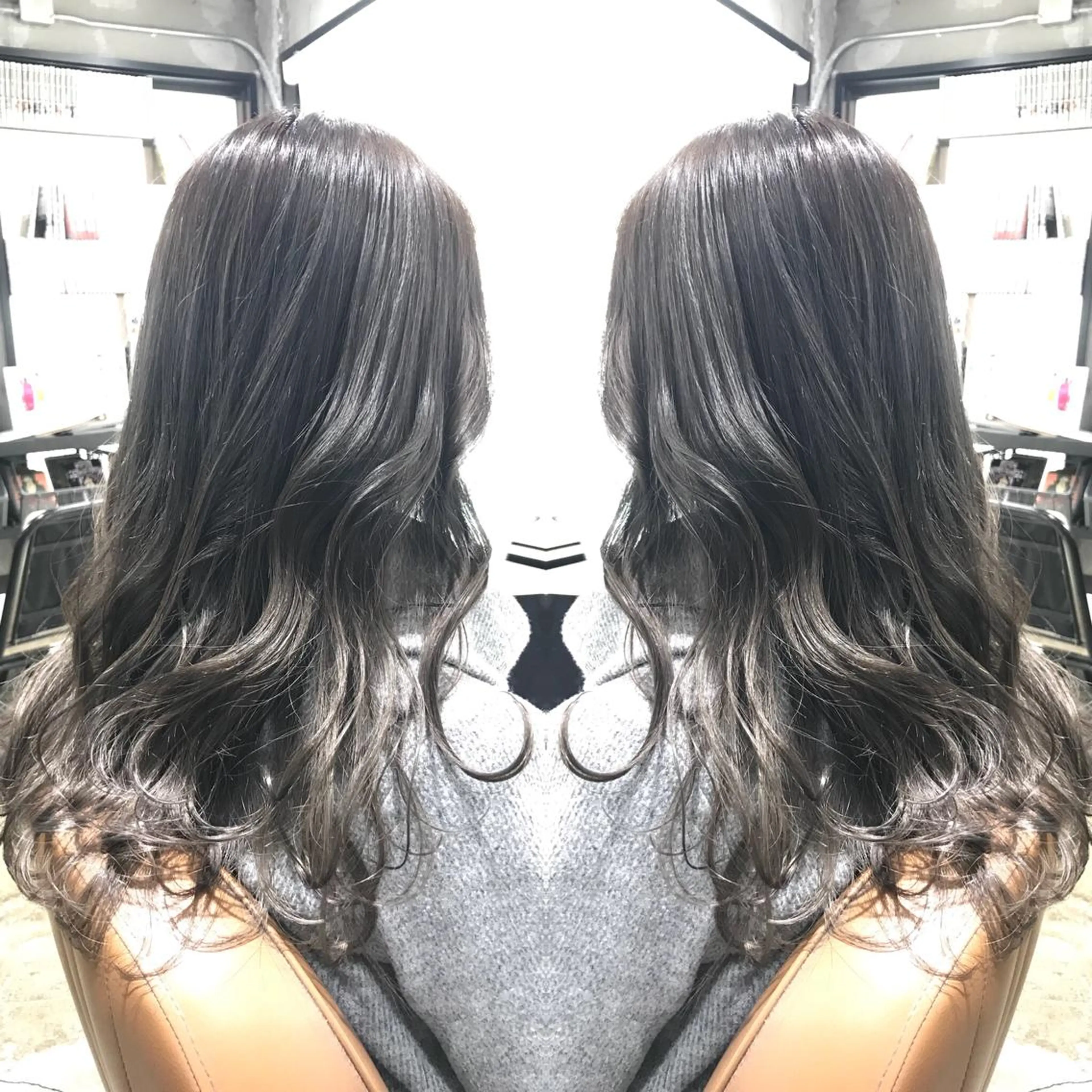 セミロング カラー パーマ ヘアアレンジ メンズ キッズ ネイル マツエク・マツパ グレージュ サロンドミルク 原宿のヘアスタイル