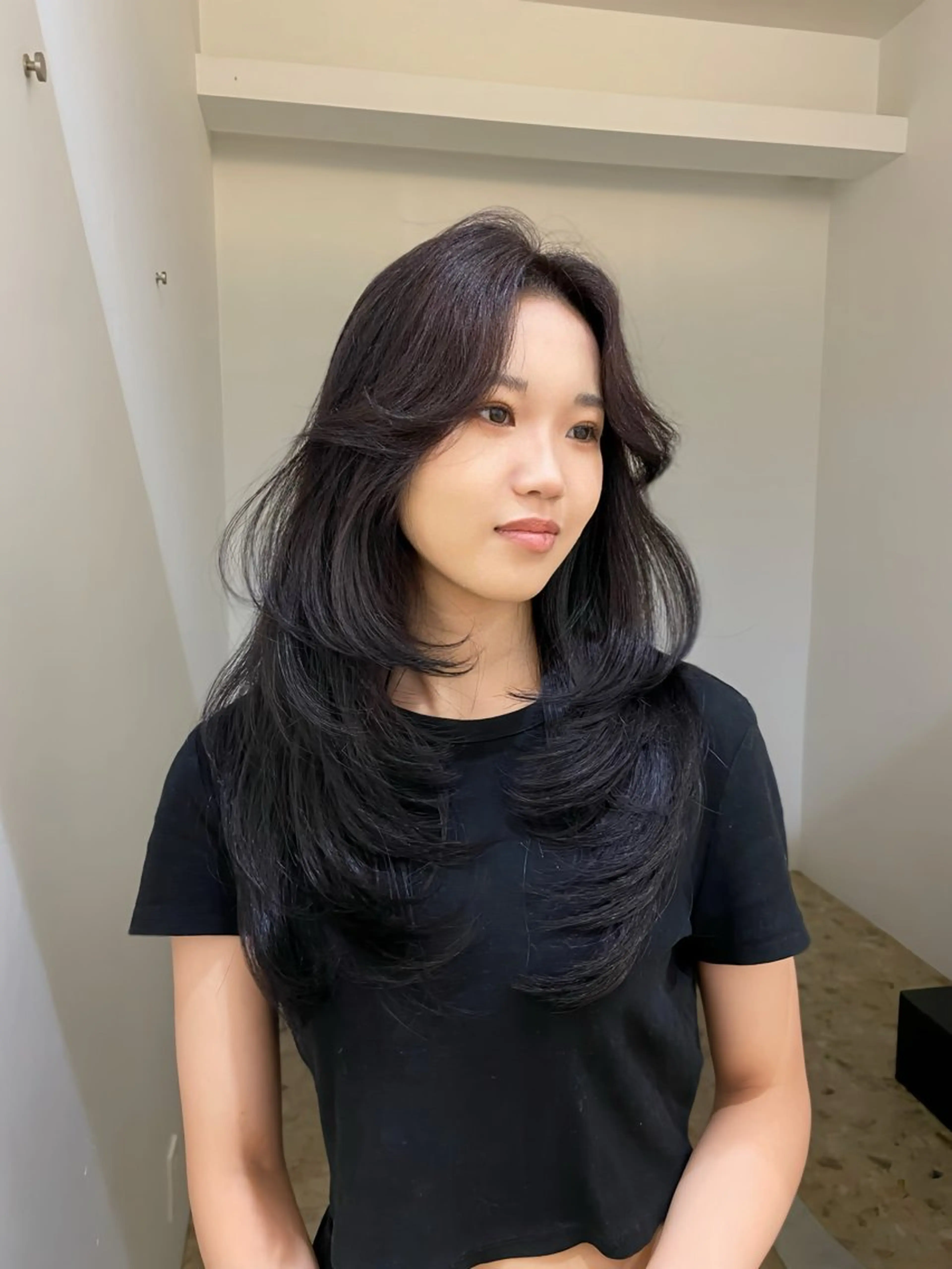 ロング カラー レイヤーカット レイヤー/艶カラー /韓国ヘア/高松のヘアスタイル