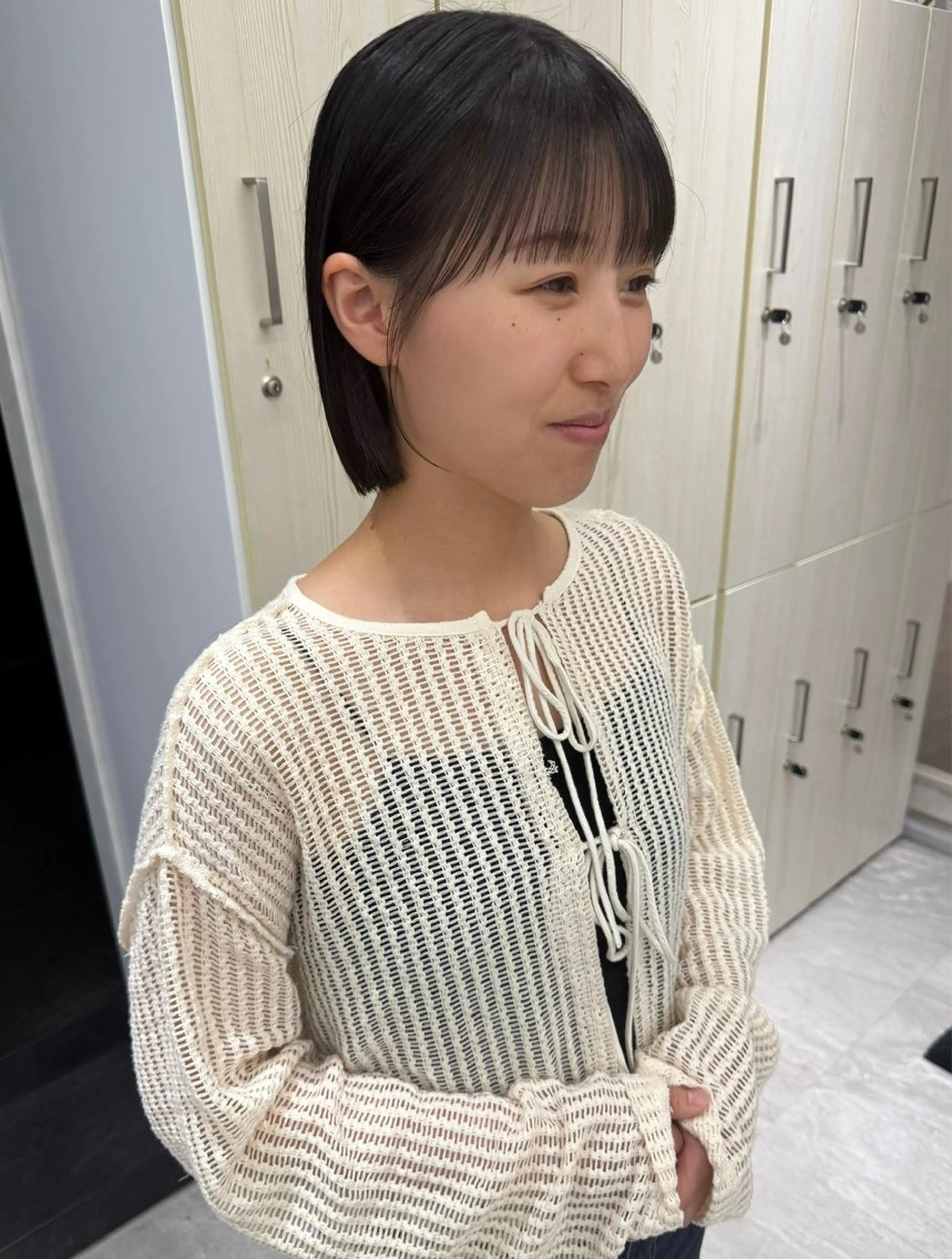 ショート 顔周りカット 小顔カット むく。/顔周りカット /透明感カラーのヘアスタイル