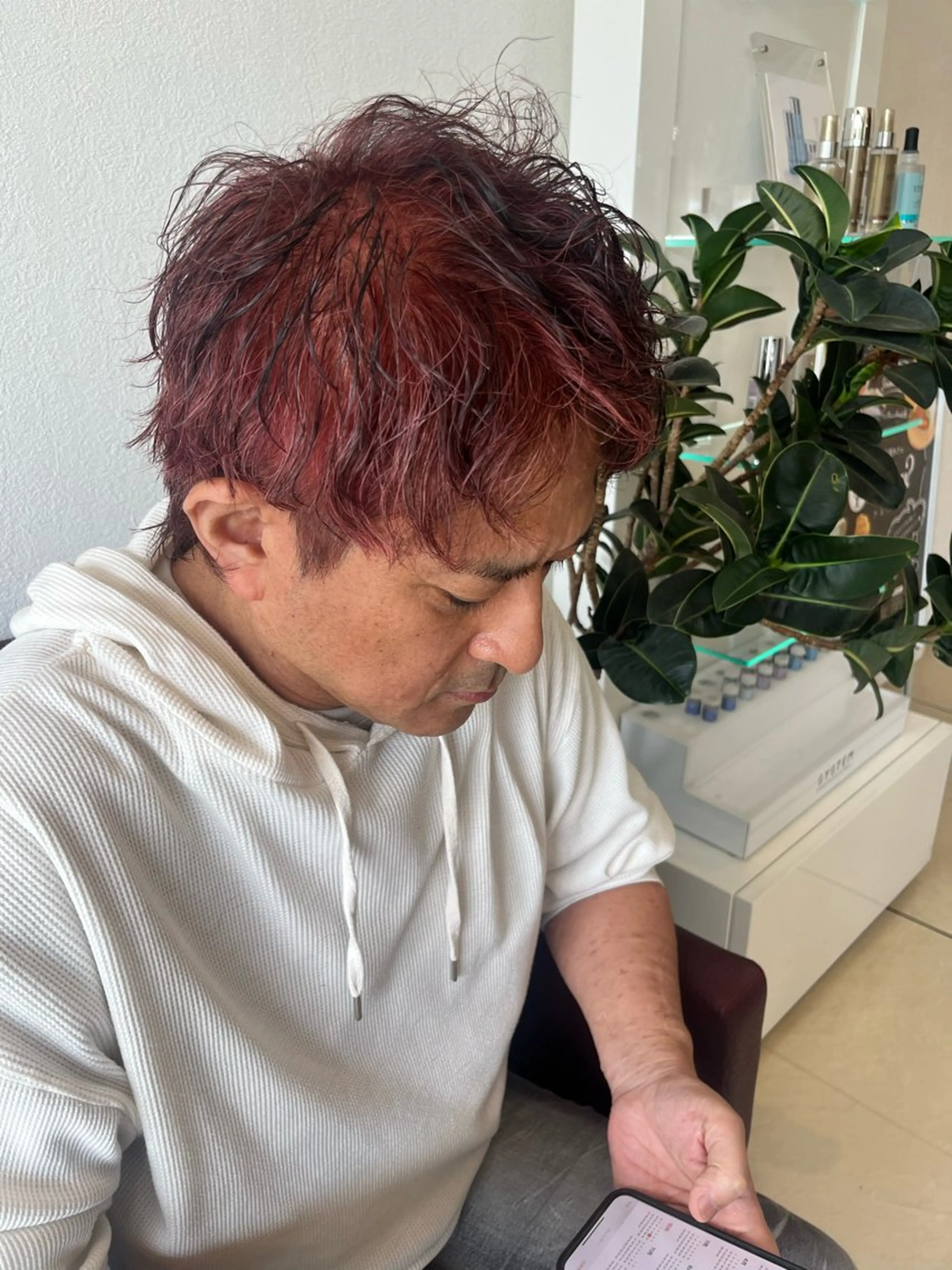 ショート カラー メンズ 柔らかい艶暖色 レイヤー🫧姫汝のヘアスタイル