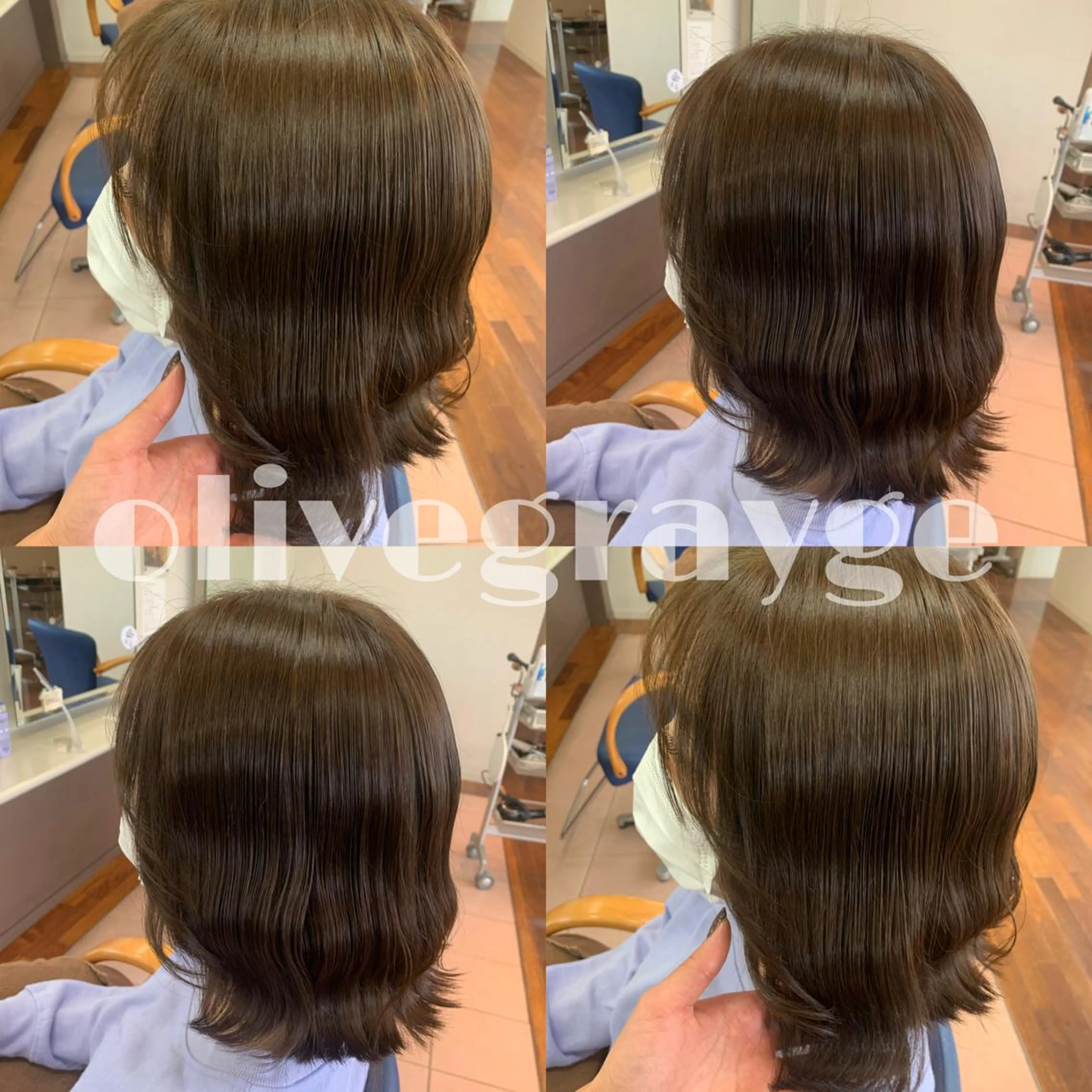 ミディアム カラー 小澤 志穂のヘアスタイル