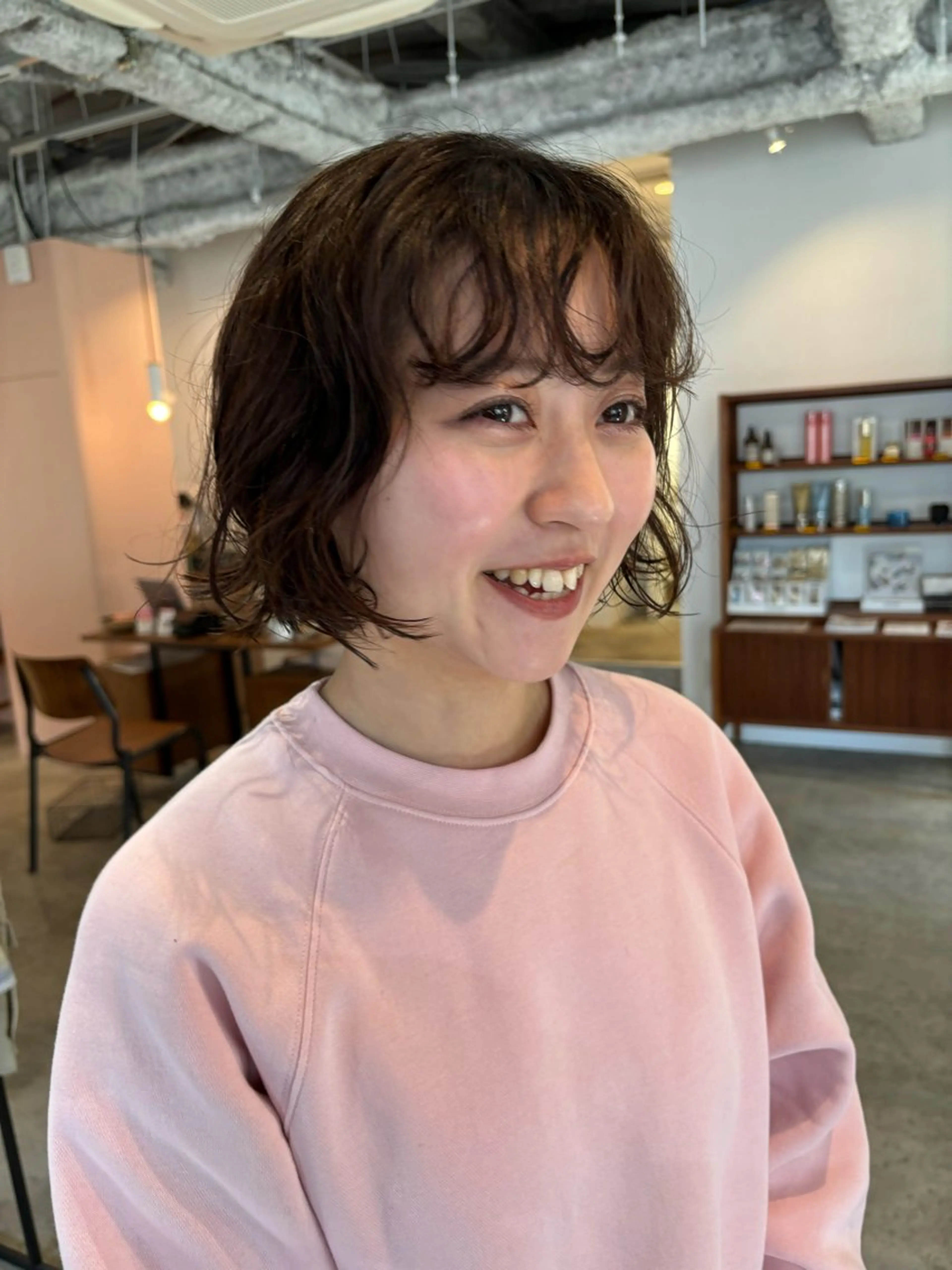 ショート カラー パーマ カット パーマ トリートメント Hayashi Shioriのヘアスタイル