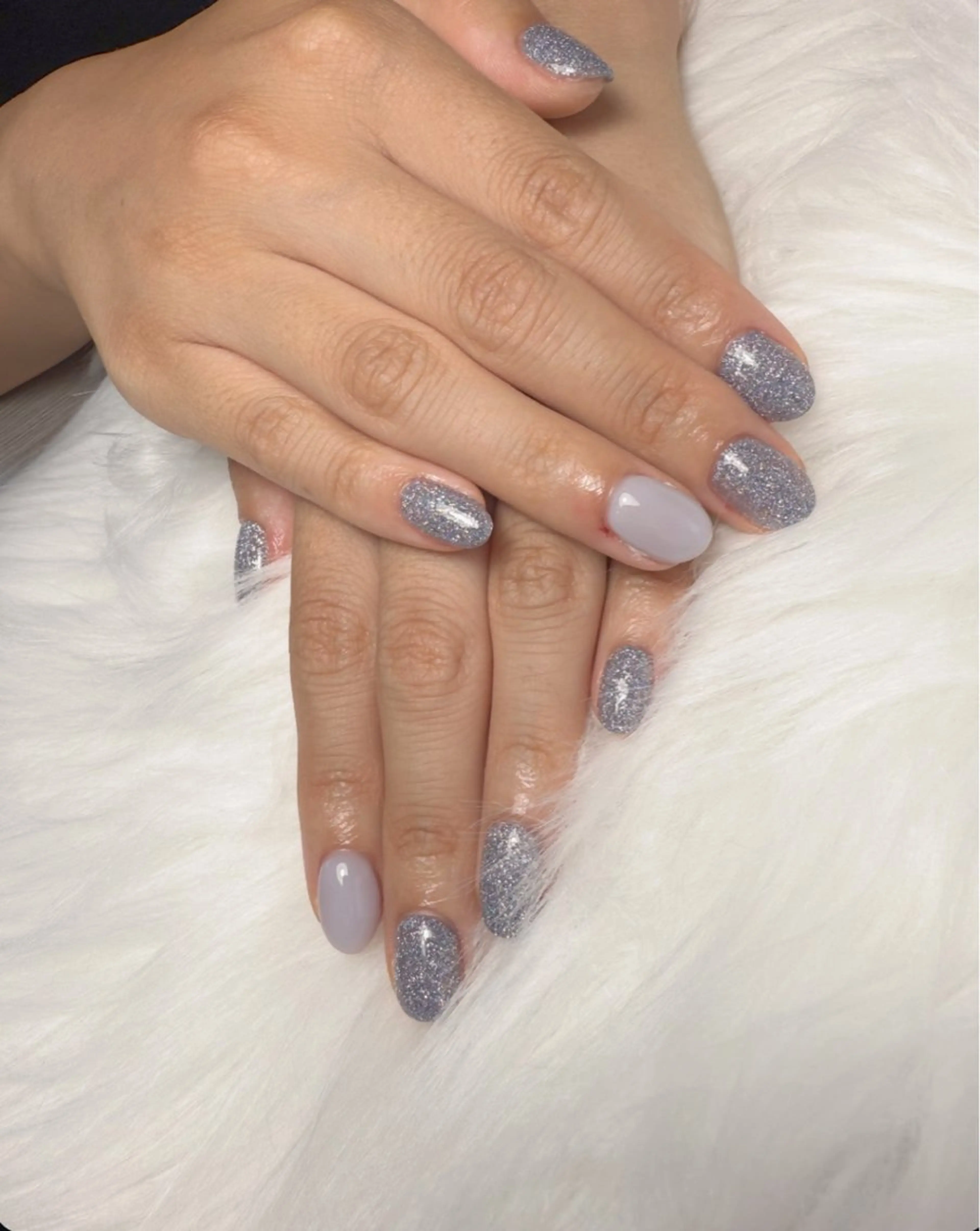 ネイル ブルー フラッシュネイル ラメ(グリッター) Liz はるなのネイルデザイン