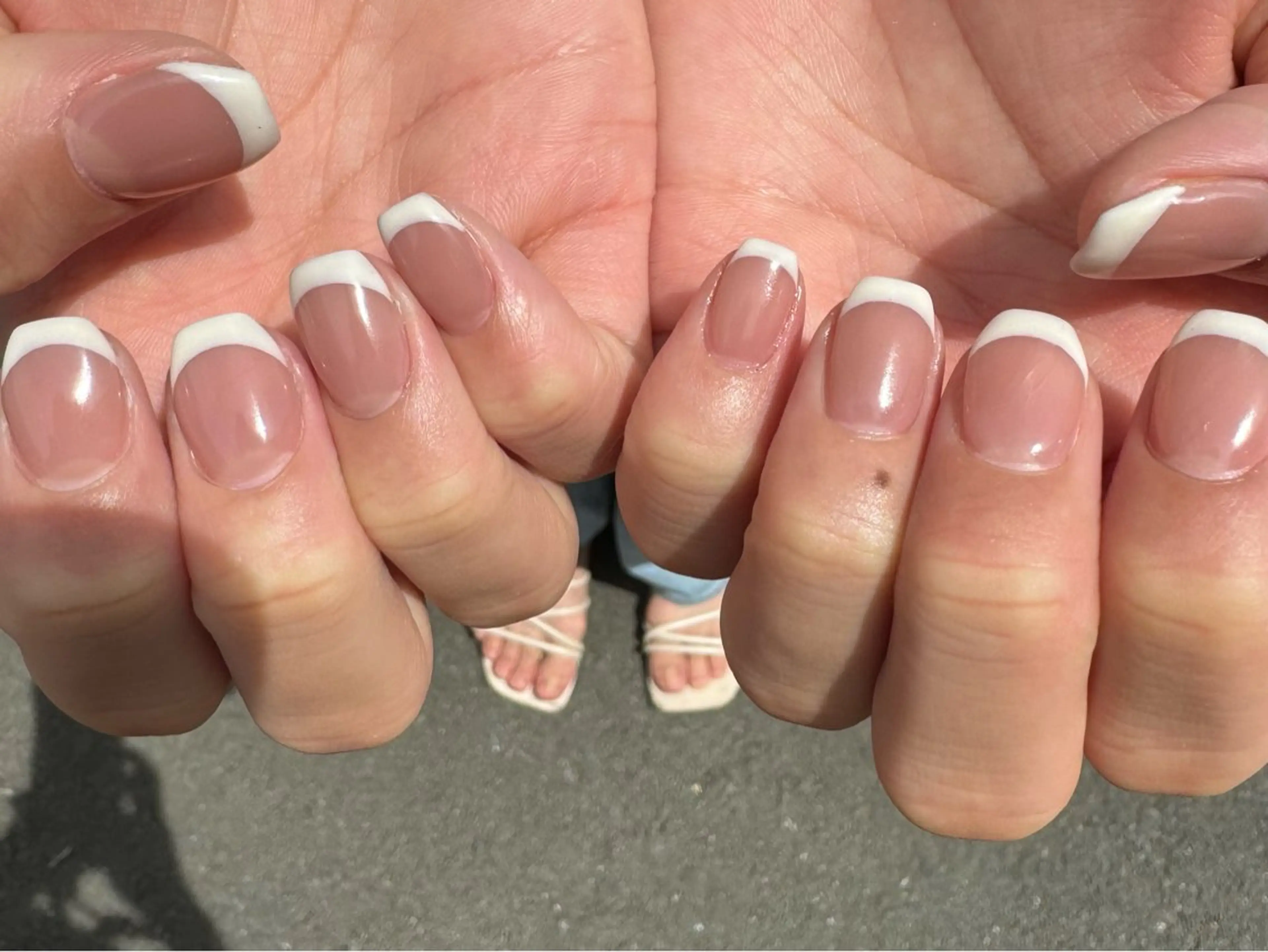 ネイル フレンチネイル ハート ロングネイル マグネットネイル ミラーネイル MH_ Nailのネイルデザイン
