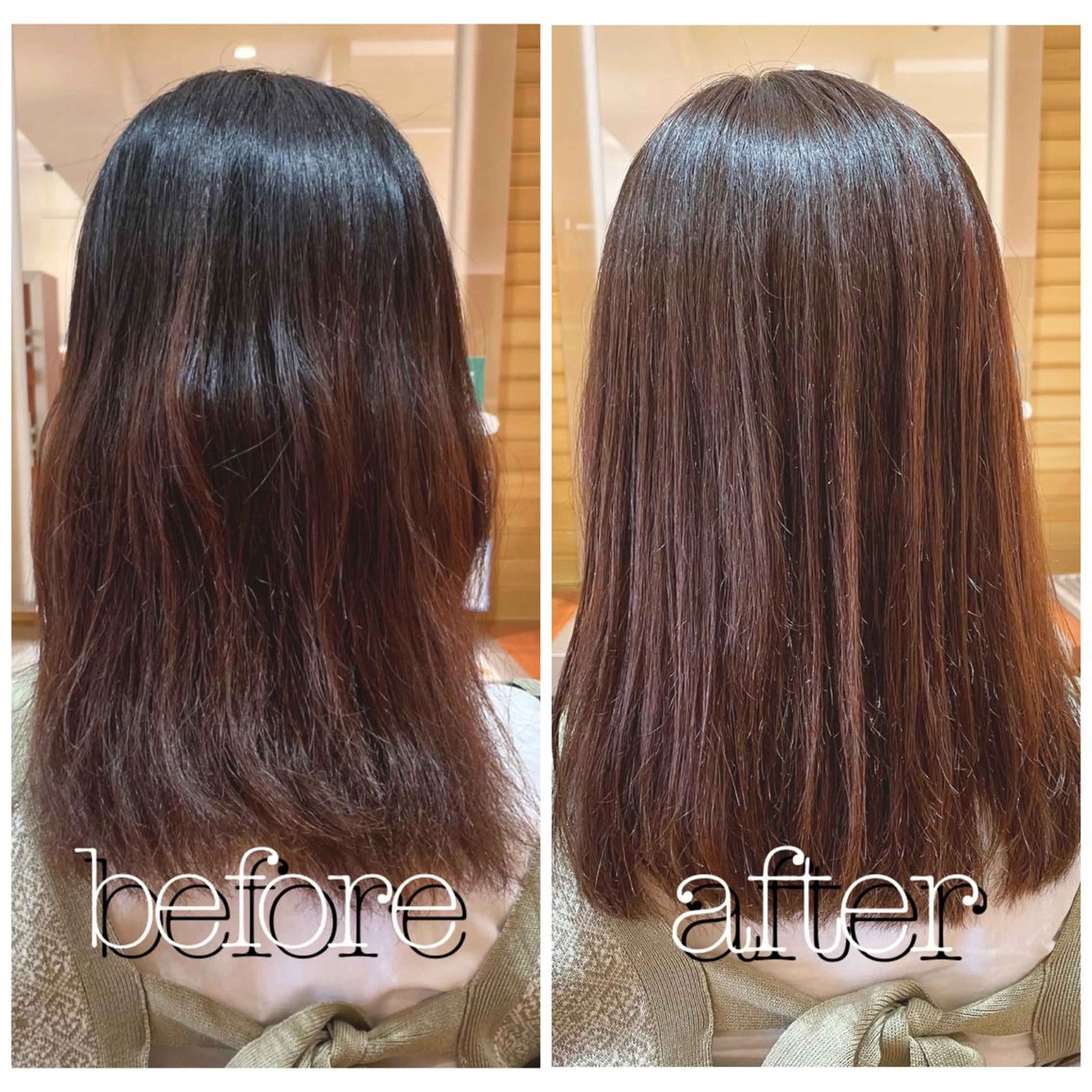 セミロング カラー パーマ 癖毛、多毛の方歓迎 三浦　麻衣のヘアスタイル