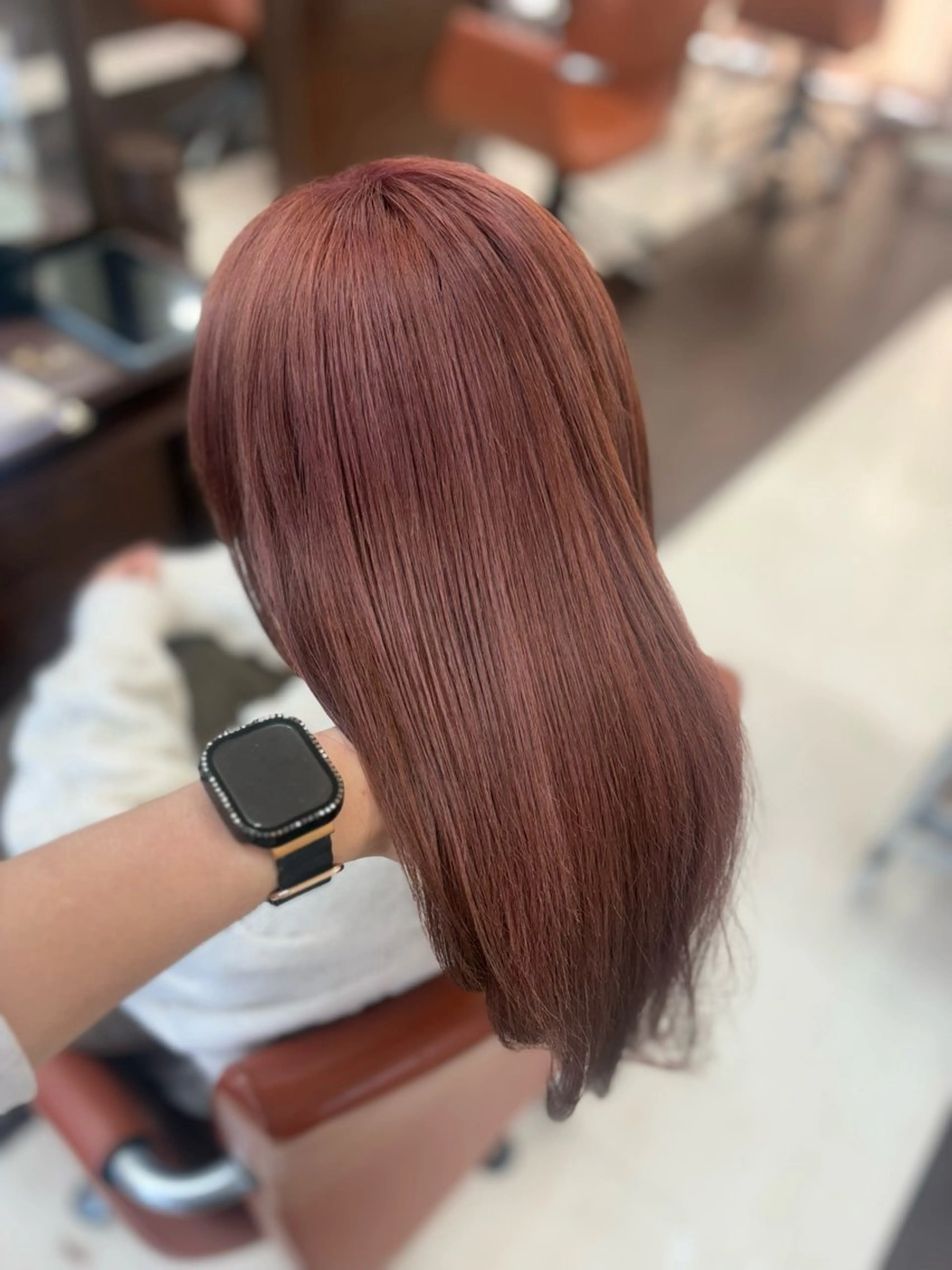 ロング カラー ブリーチ ラベンダーカラー ピンクカラー ピンクラベンダー カット ヘアカラー 垢抜け×韓国風/ ハイトーン/朝倉友香のヘアスタイル