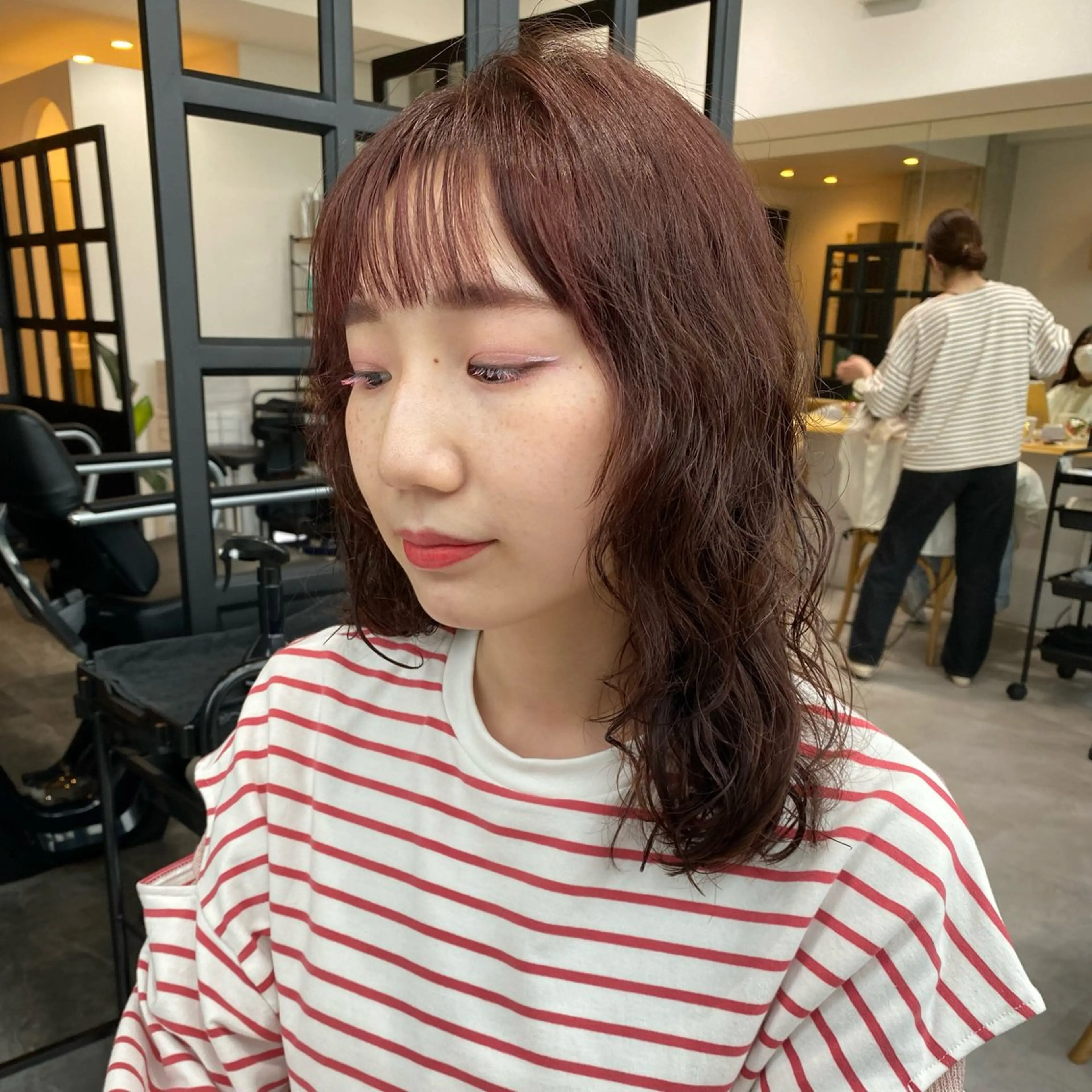 ミディアム ミディアムパーマ ハイライト 髪質改善 レイヤーカット ショート職人 美容師【KENTA】のヘアスタイル