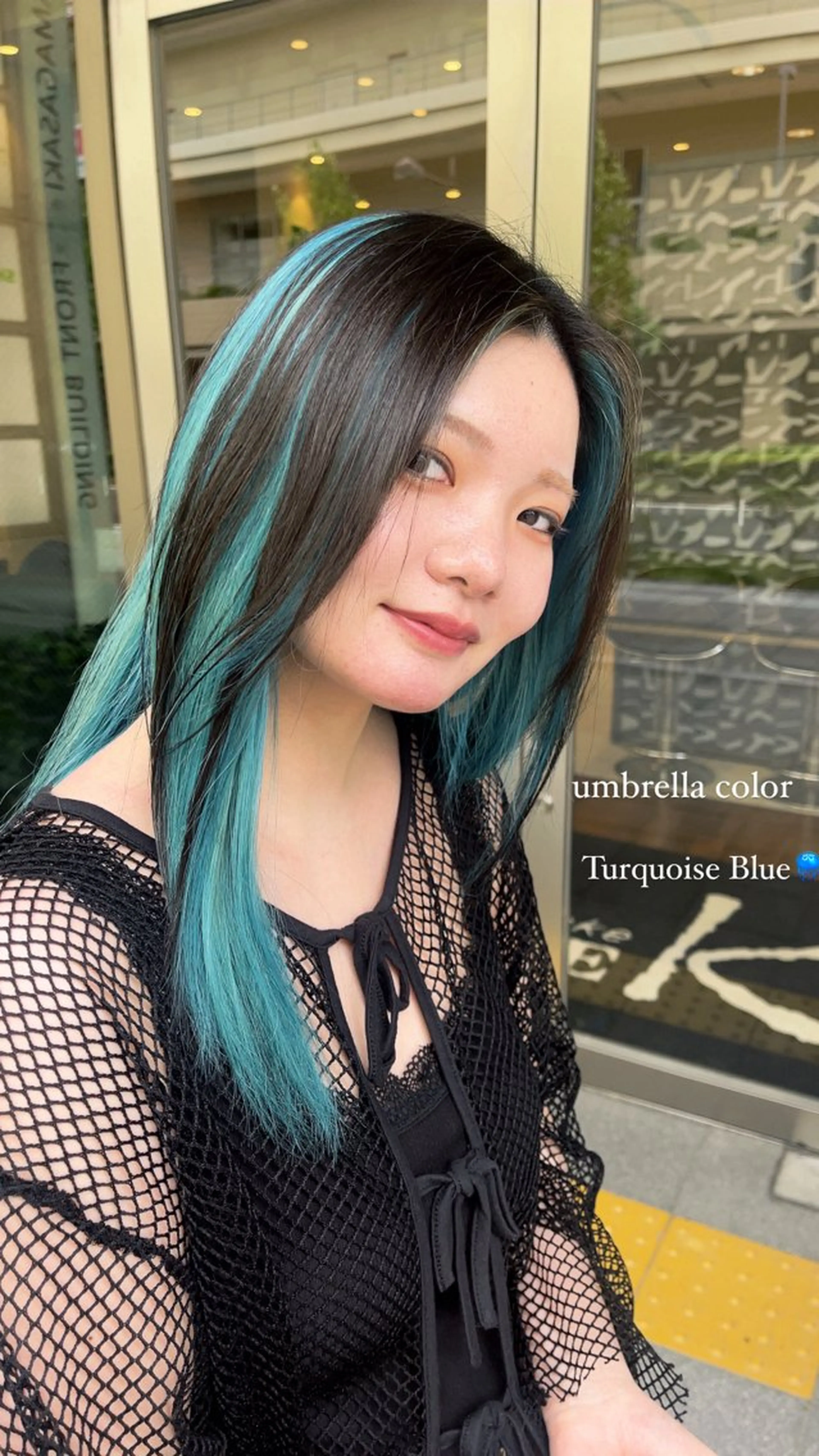 セミロング カラー ブリーチ ルナ｜縮毛矯正 ×デザインカラー🥝のヘアスタイル