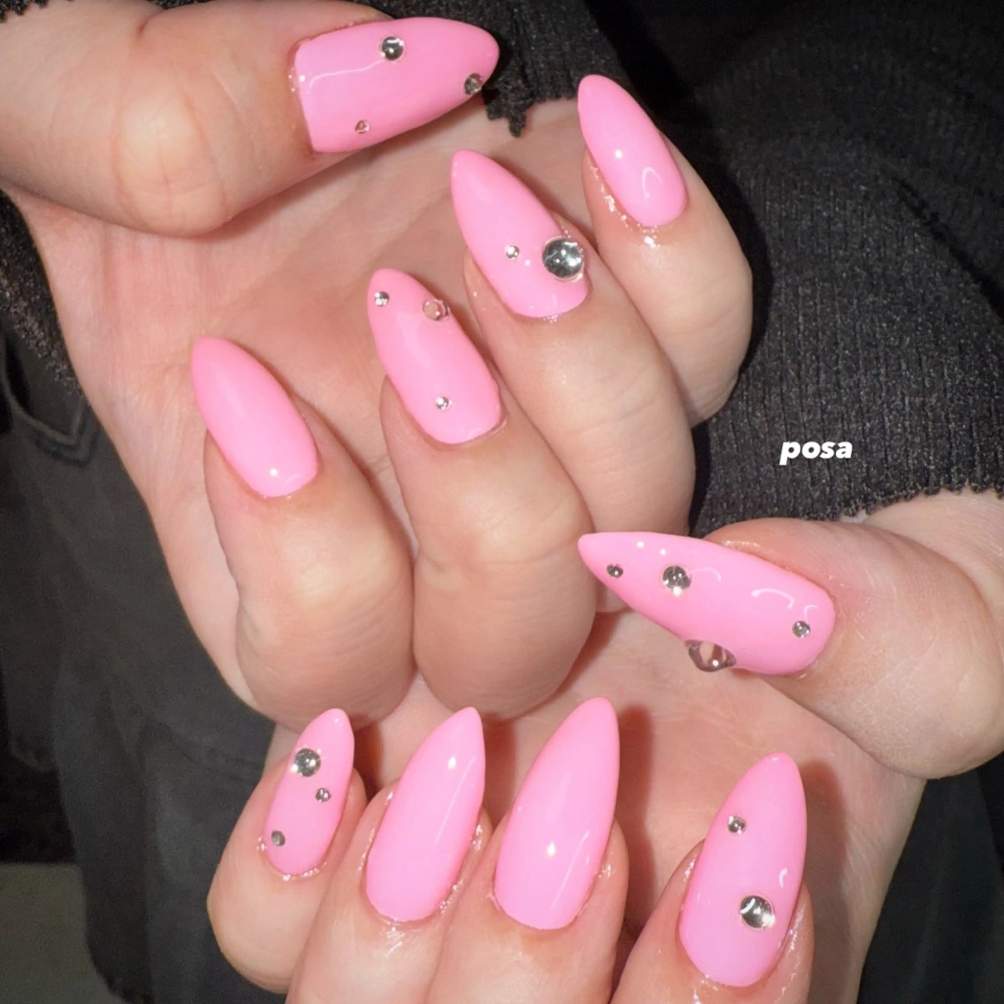 ネイル ピンク シンプルネイル ハンドネイル posa nail モエミのネイルデザイン