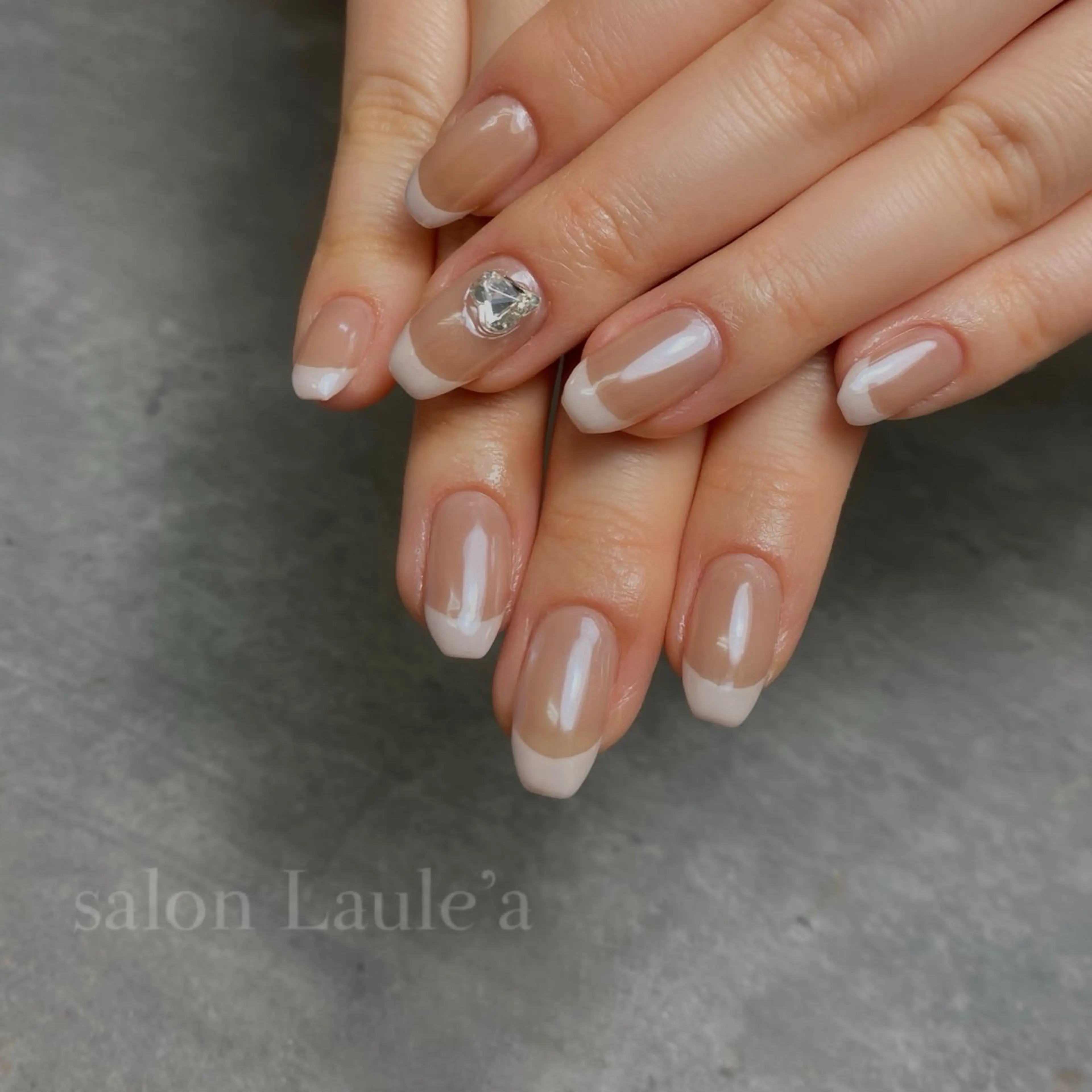 ネイル ハート ミラーネイル ハンドネイル salon Laule’aのネイルデザイン