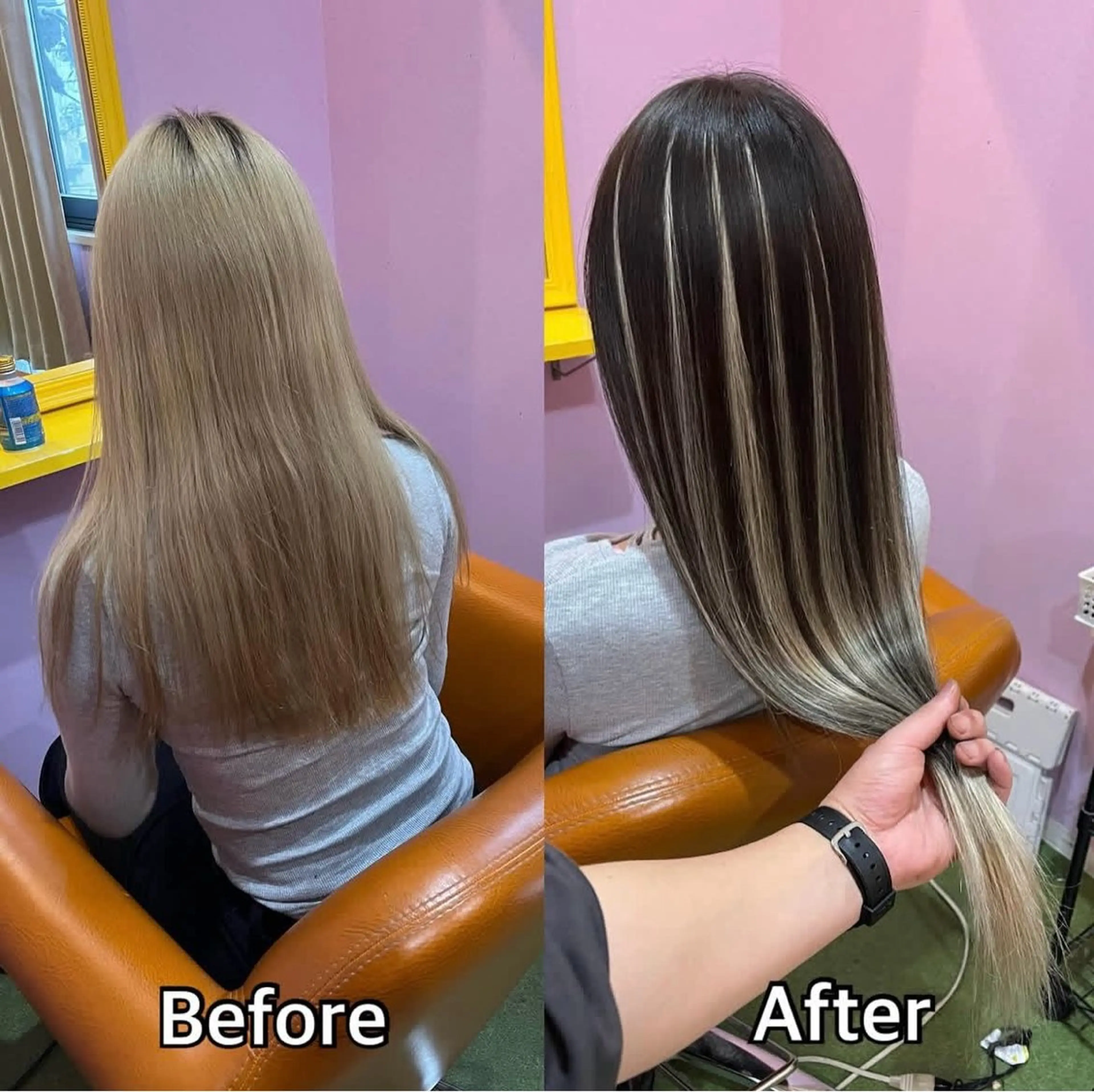 ロング シール＋ちび編み込み エクステ梅田🐨のヘアスタイル