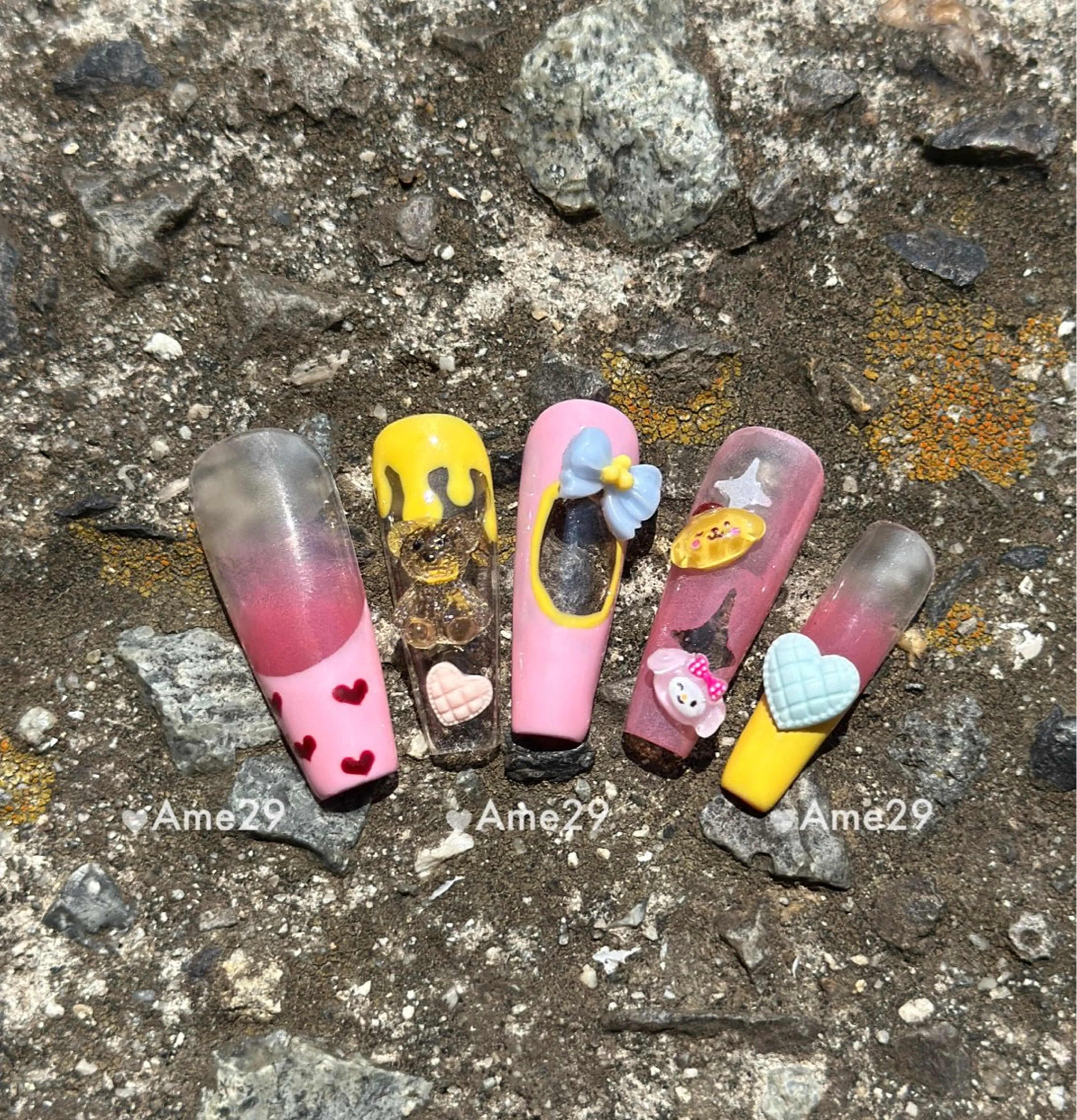 ネイル 長さ出し ネイルチップ AME29 Nail ネイルサロンのネイルデザイン