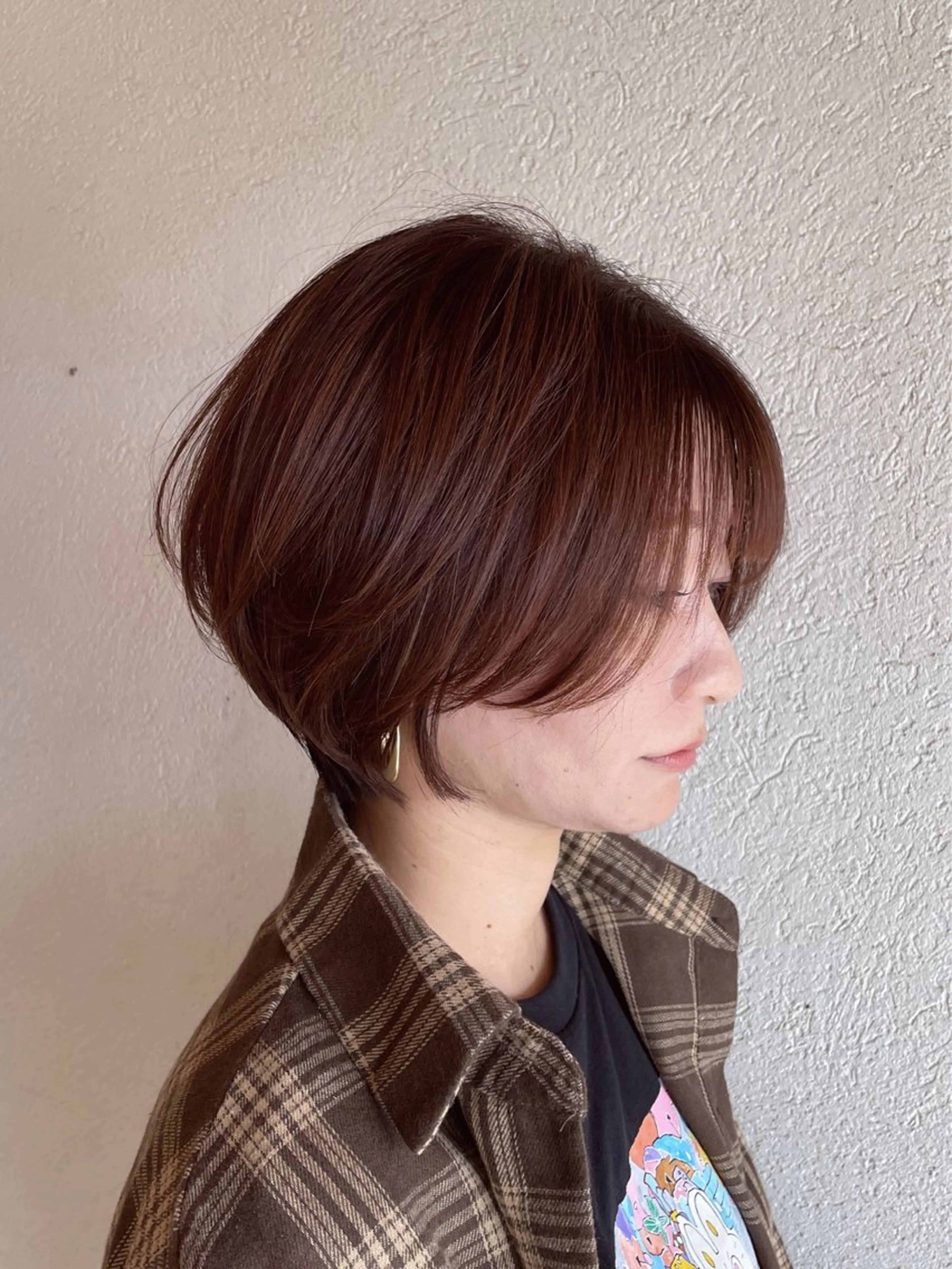 ショート ショートボブ ボブ くびれヘア 顔まわりレイヤー レイヤーカット カット ヘアカラー トリートメント ひたち野うしく 古田　捷人のヘアスタイル