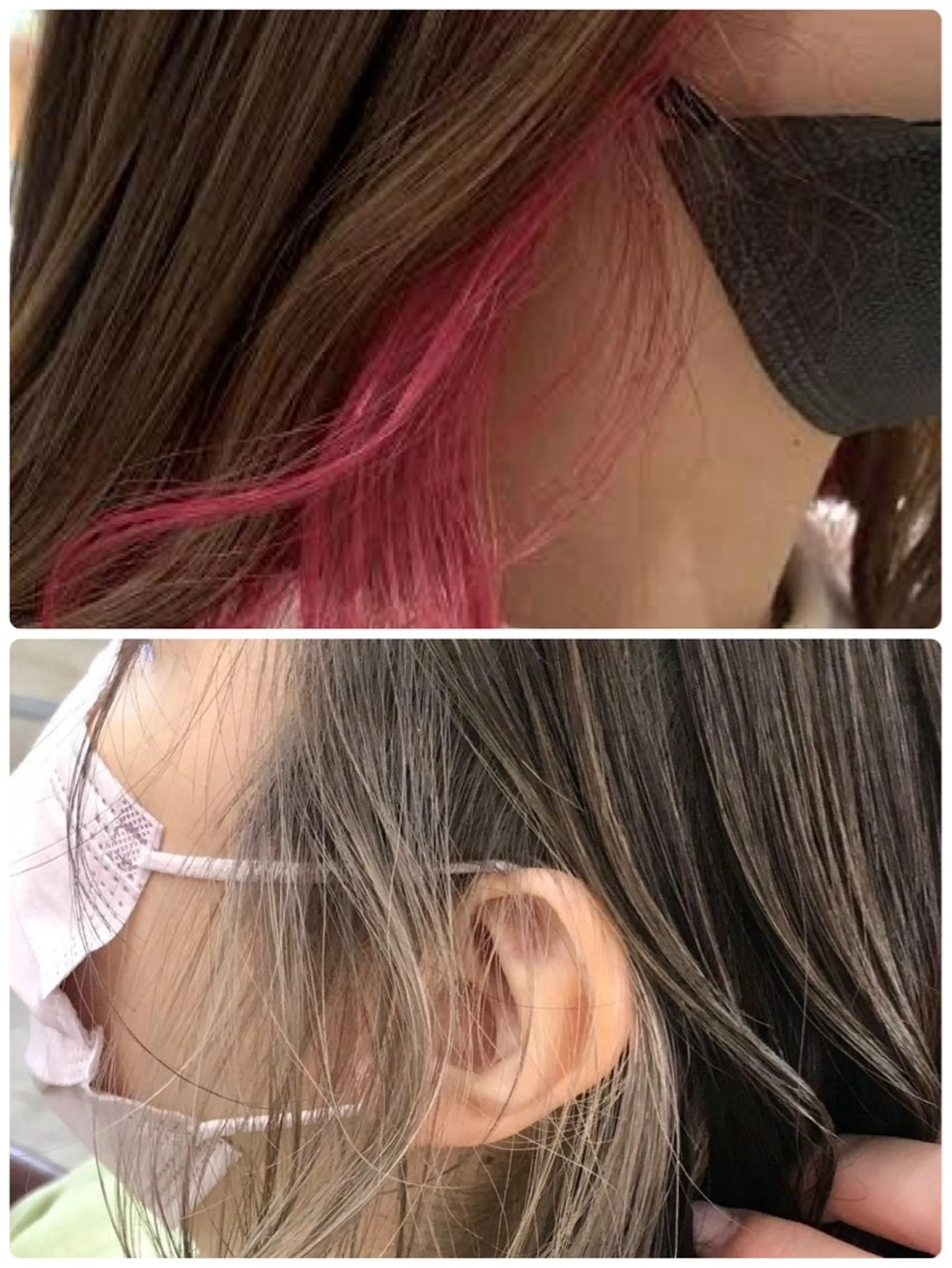 🩶イヤリングカラー＋イヤリング部分だけカラーの写真