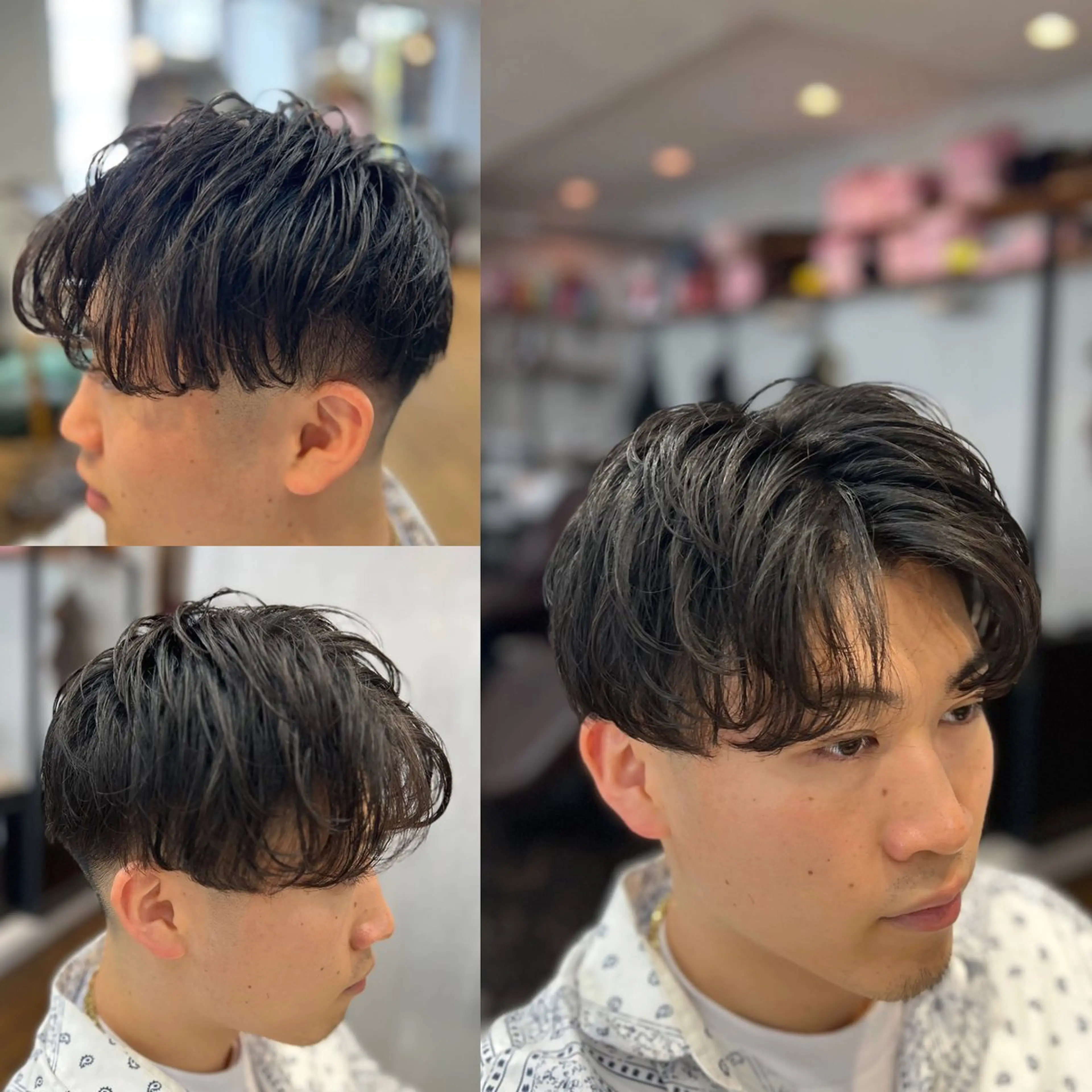 ショート メンズ フェードカット メンズパーマ 髪質改善/縮毛矯正/ 超高濃度水素ケアのヘアスタイル