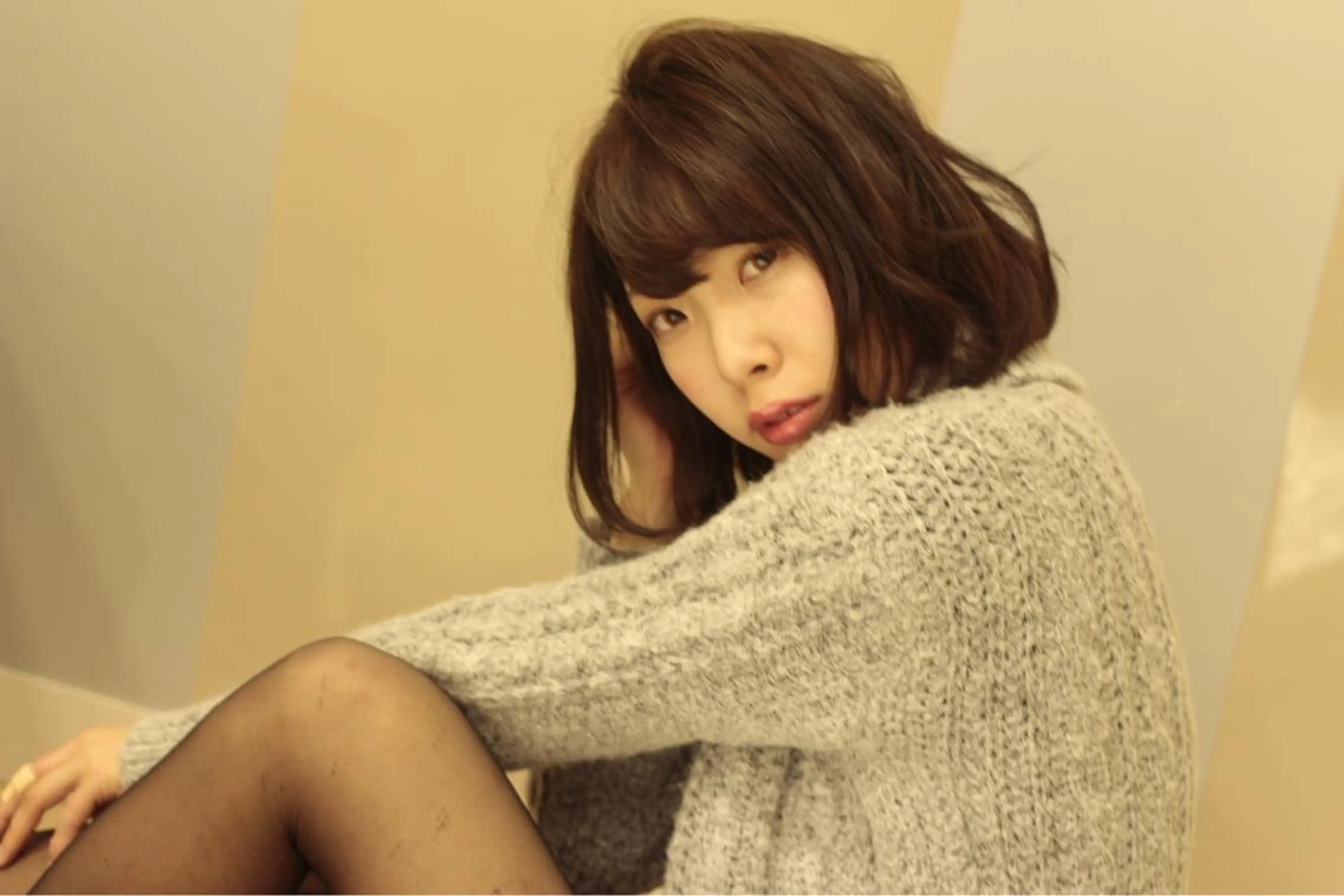 ミディアム カラー ボブ 松田 由貴のヘアスタイル