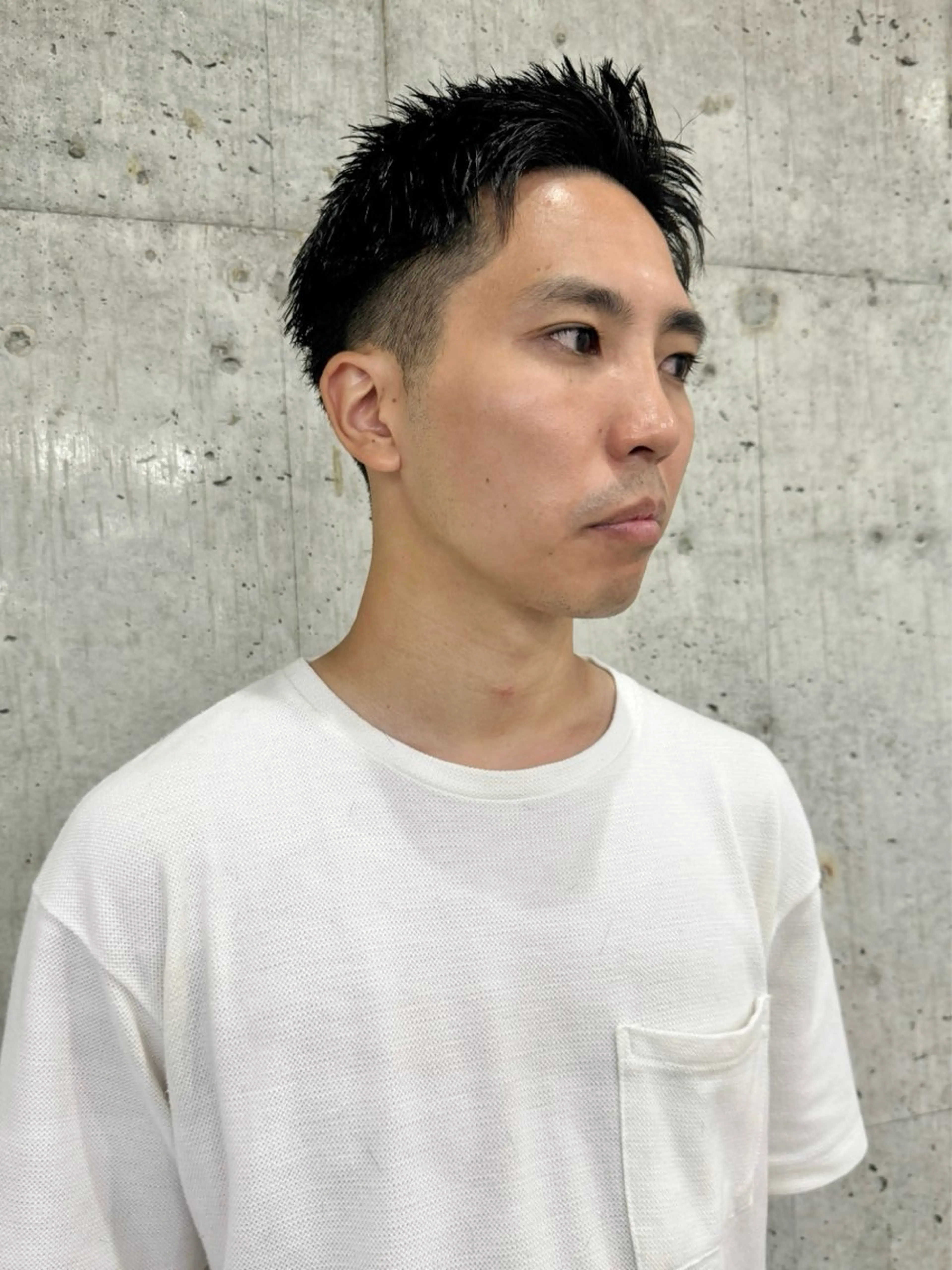 メンズ 切りっぱなしボブ/ ブリーチカラー/大塚のヘアスタイル