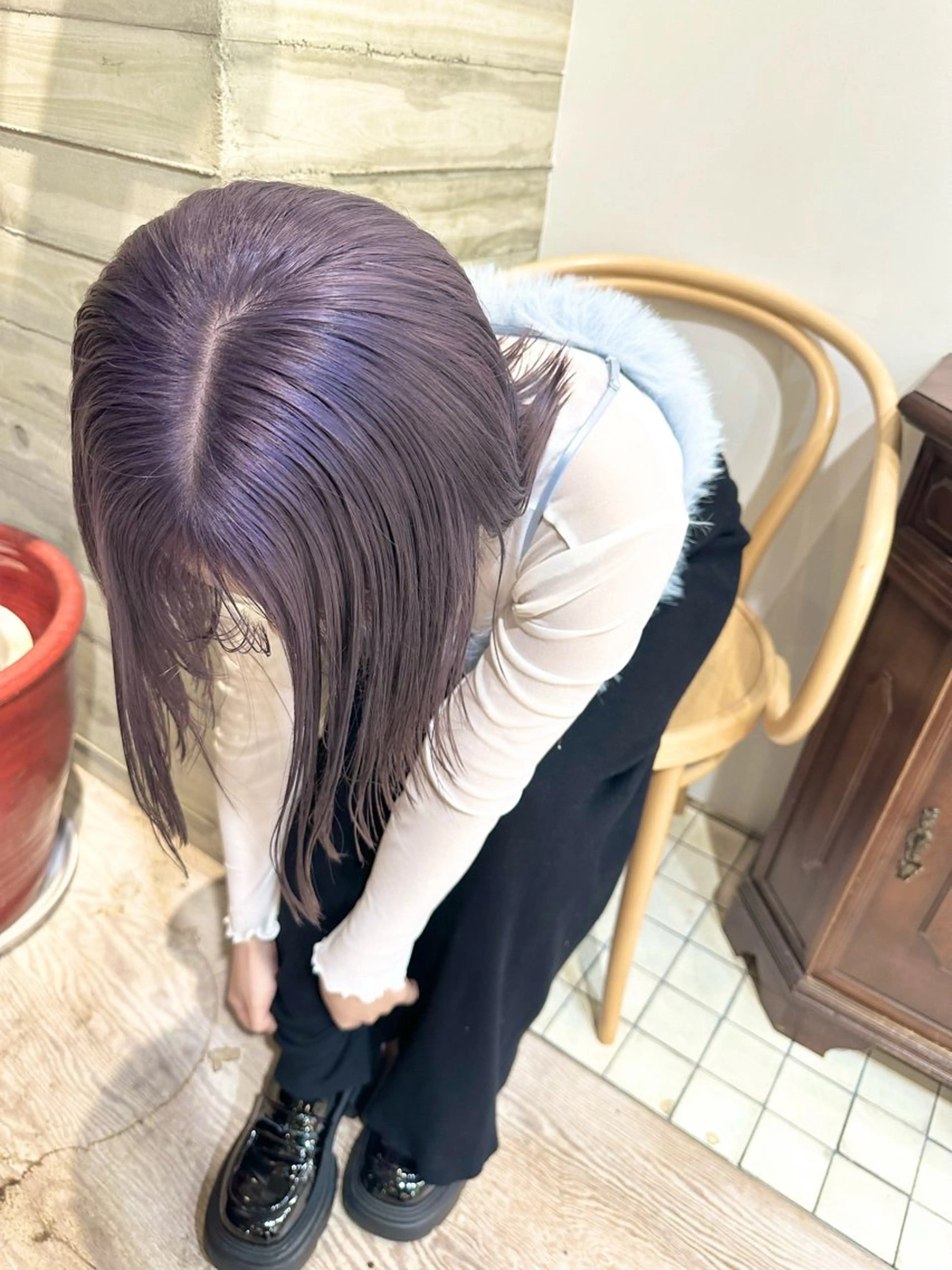 ミディアム カラー ヘアカラー トリートメント ヘッドスパ ヘアセット kai .のヘアスタイル