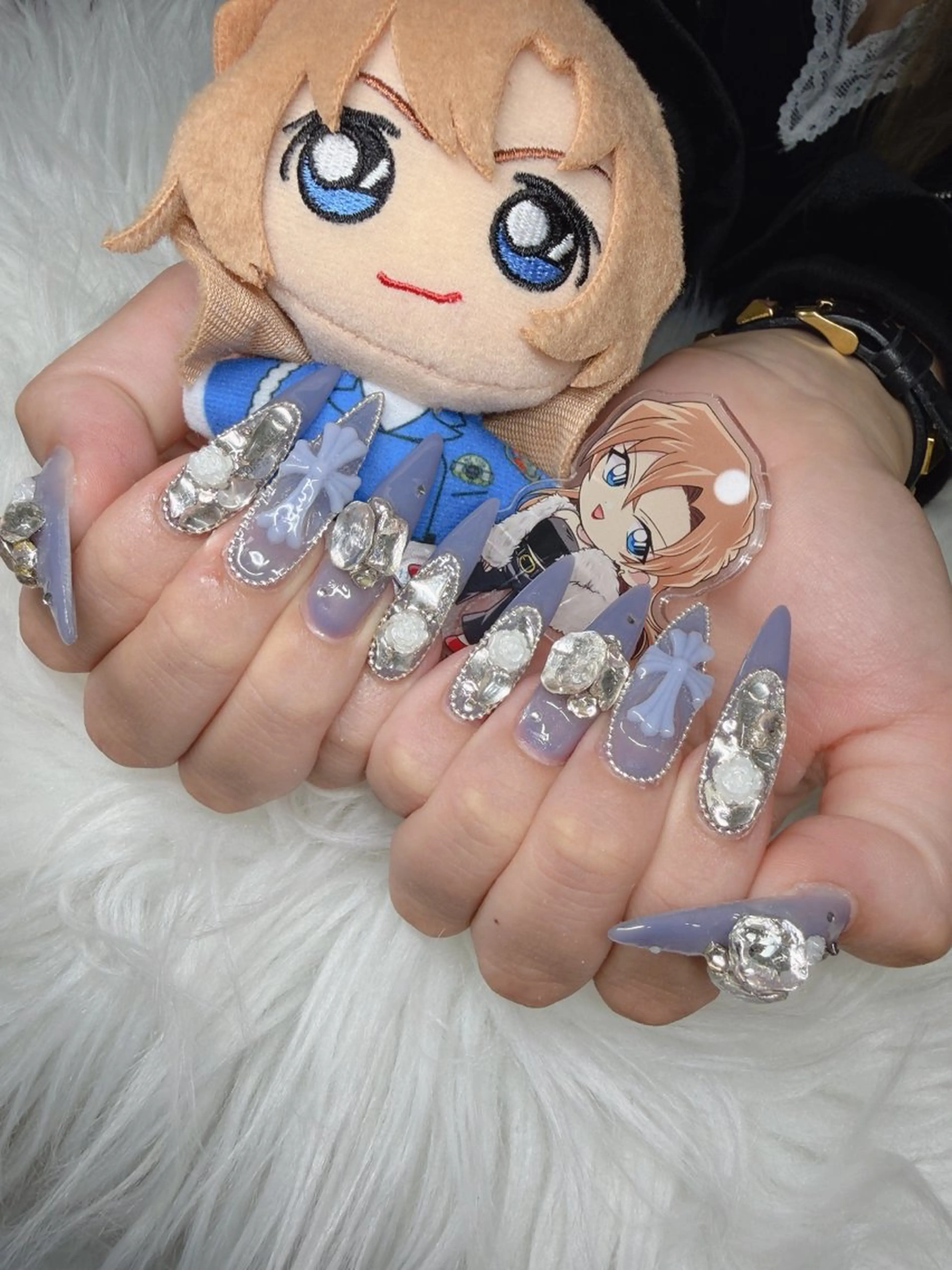 ネイル 長さ出し グラデーション 卒業式 キラキラネイル マグネットネイル Lee Nailsのネイルデザイン