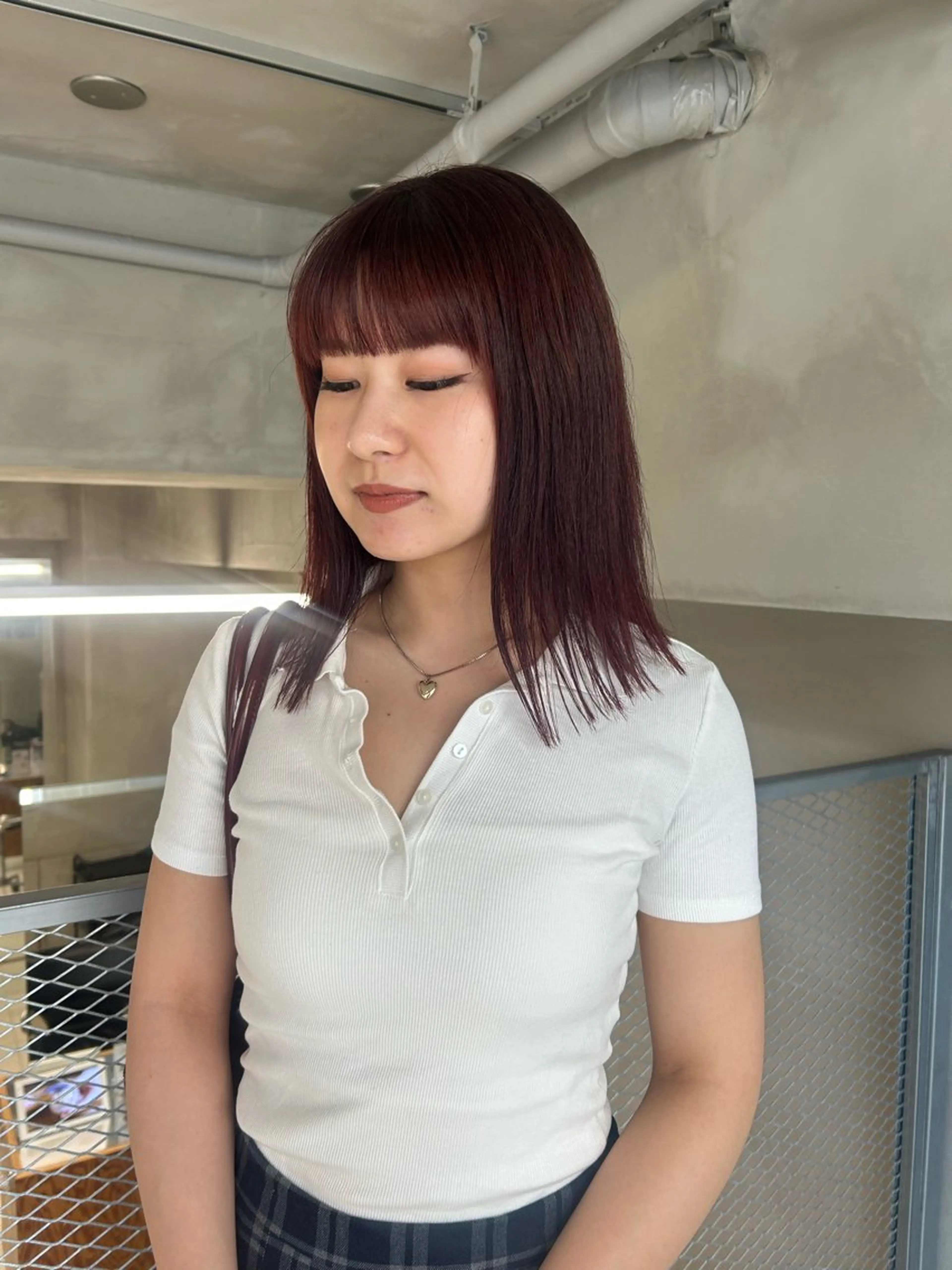 ミディアム カラー レッドカラー カット ヘアカラー トリートメント 透明感カラー🫧 nanohaのヘアスタイル