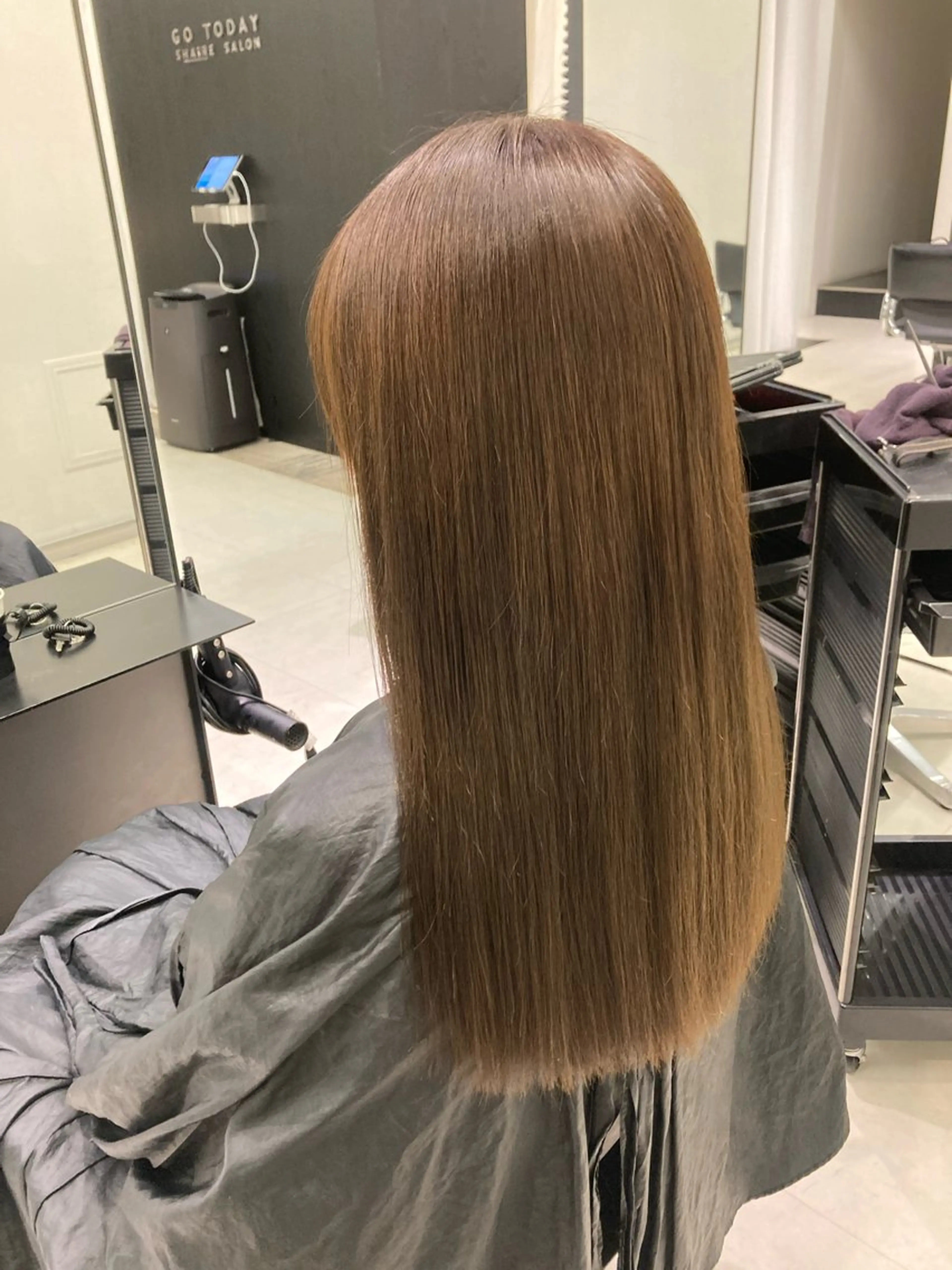 ロング 縮毛矯正 💖ブリーチなし透明 感💖ASAHIのヘアスタイル