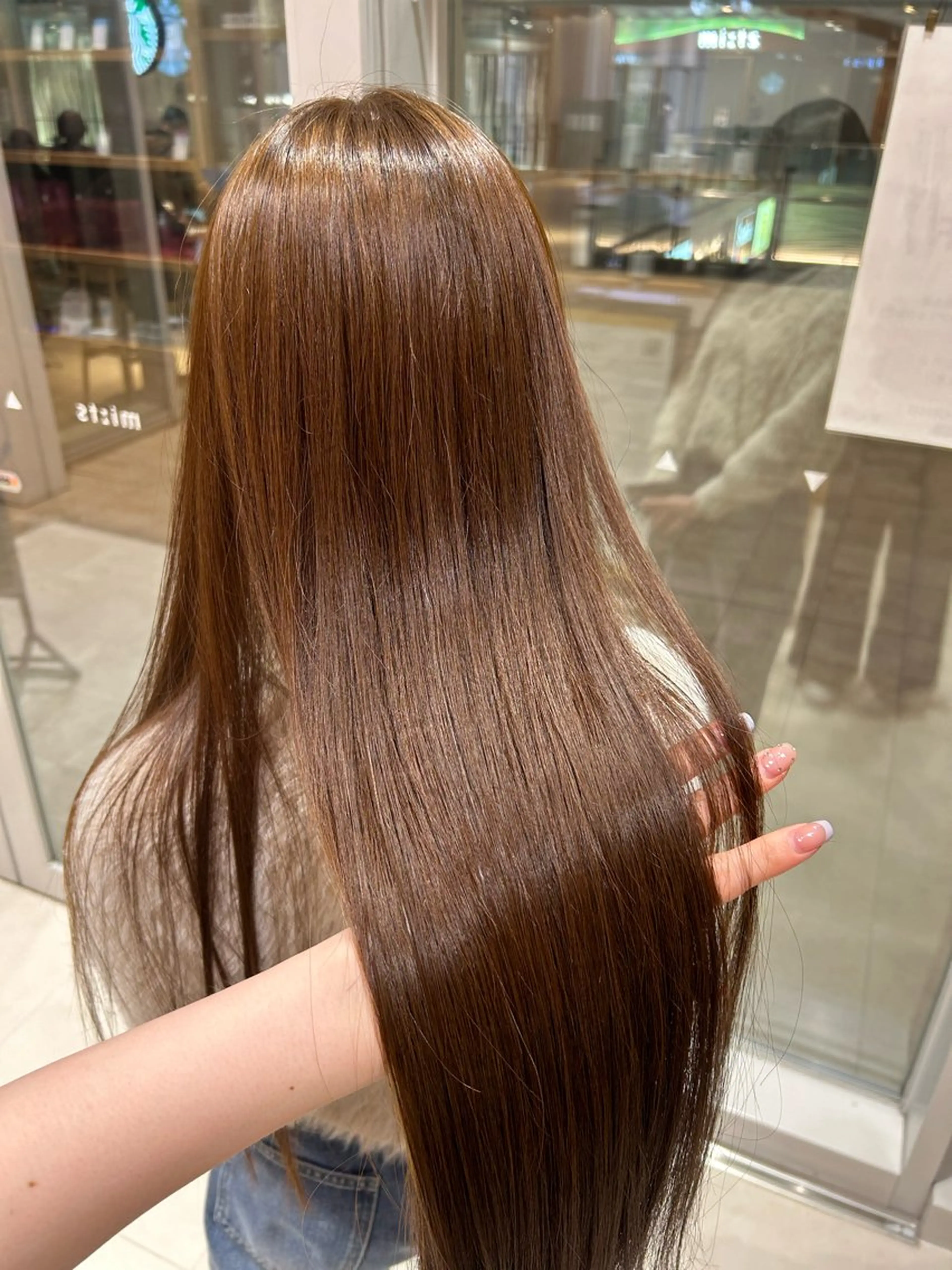 ロング カット 縮毛矯正 透明感カラー🎀♡ リナのヘアスタイル