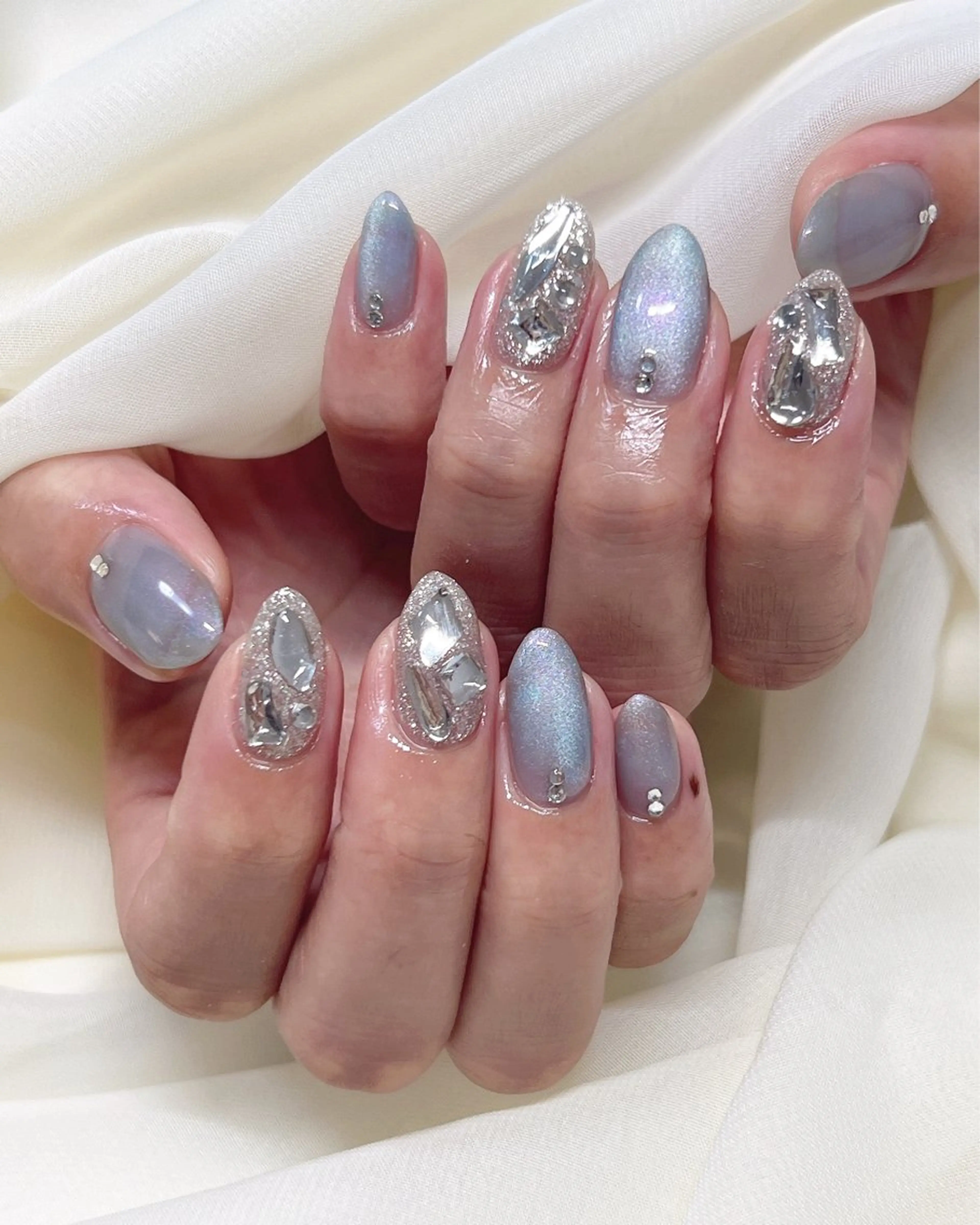 ネイル ブルー 持ち込み nail salon MUAのネイルデザイン