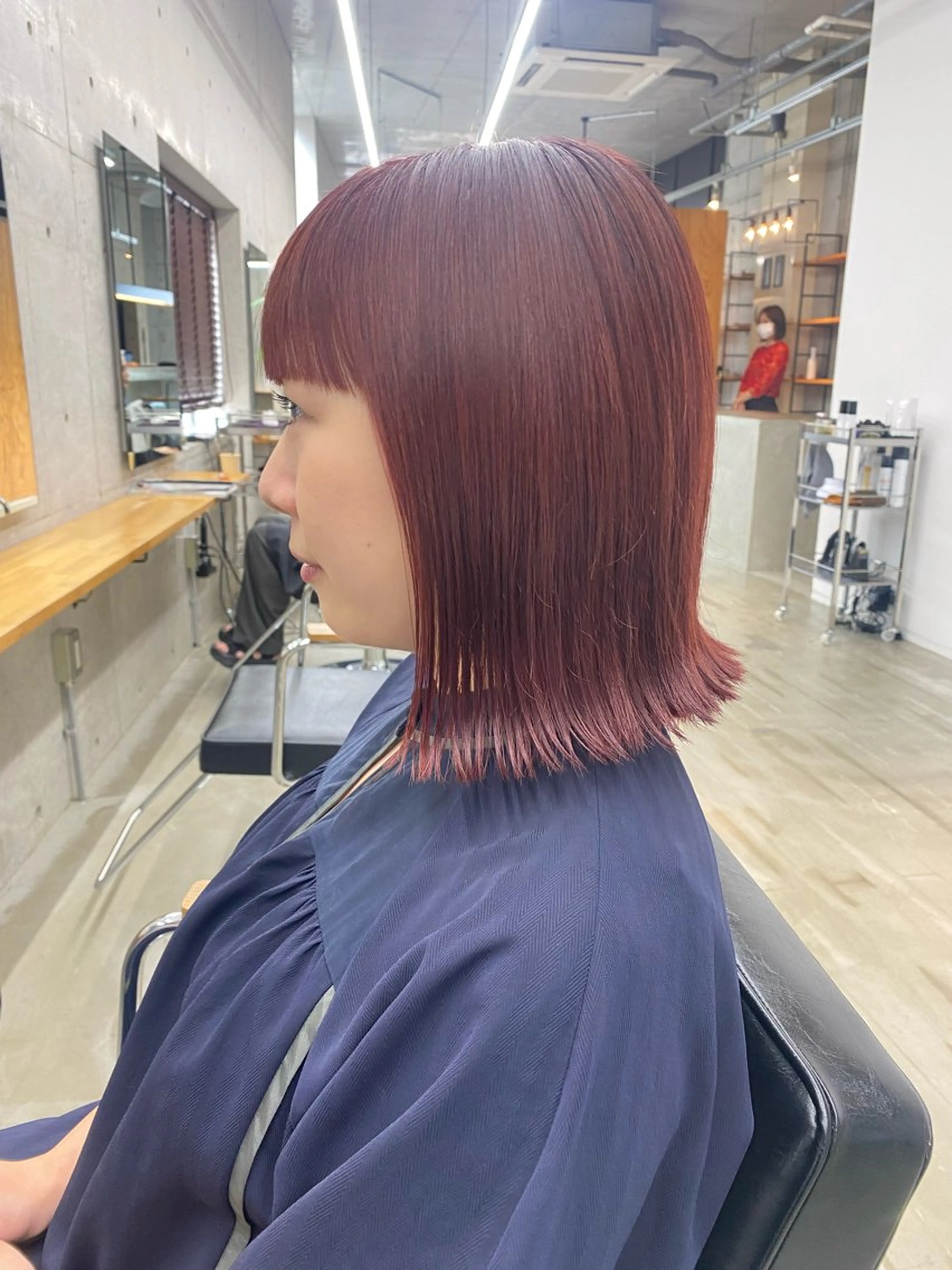 ミディアム カラー ヘアアレンジ レッドカラー son hair HIROEのヘアスタイル