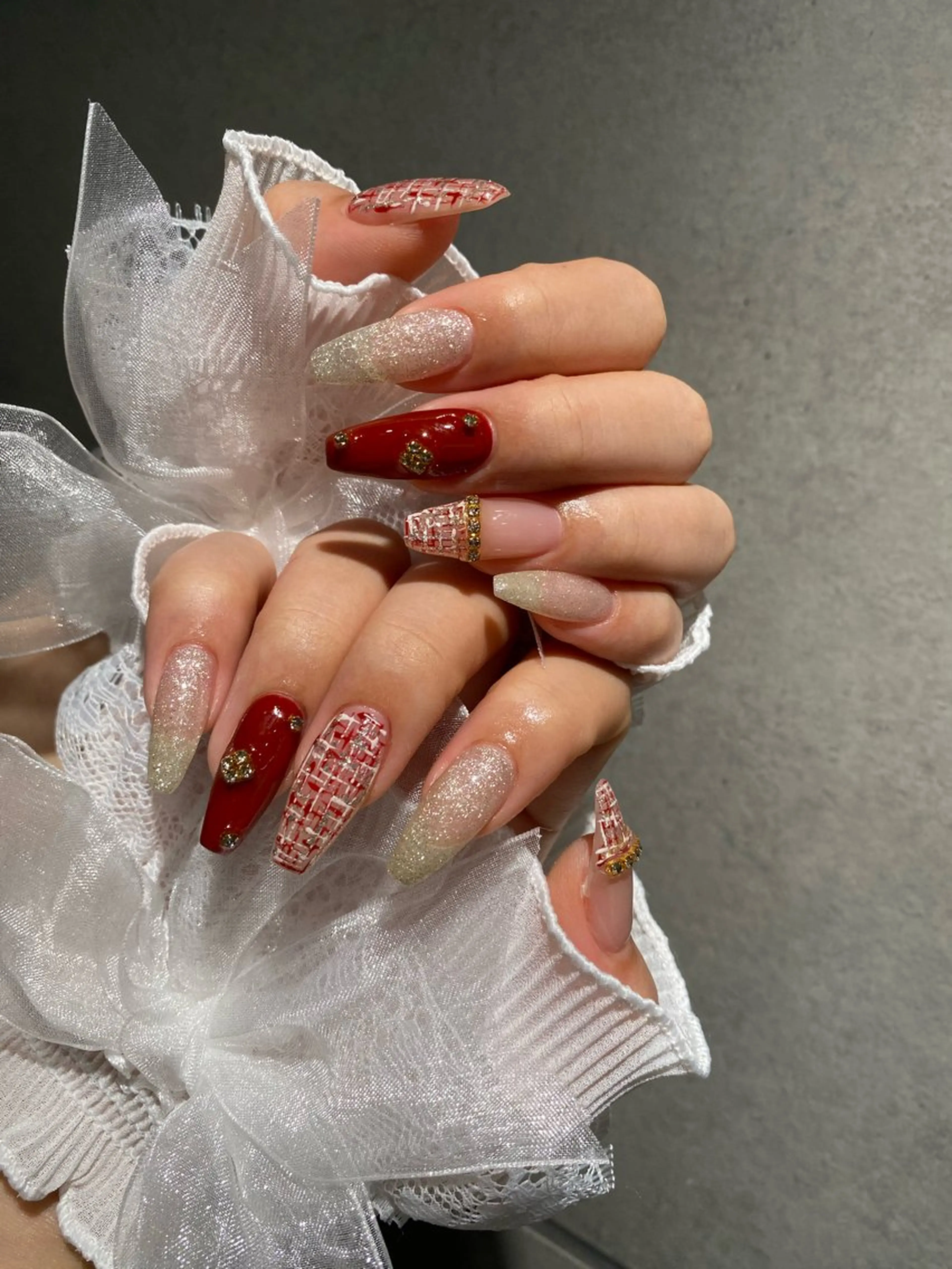 ネイル I-nailロング /ワンホン/キラキラのネイルデザイン