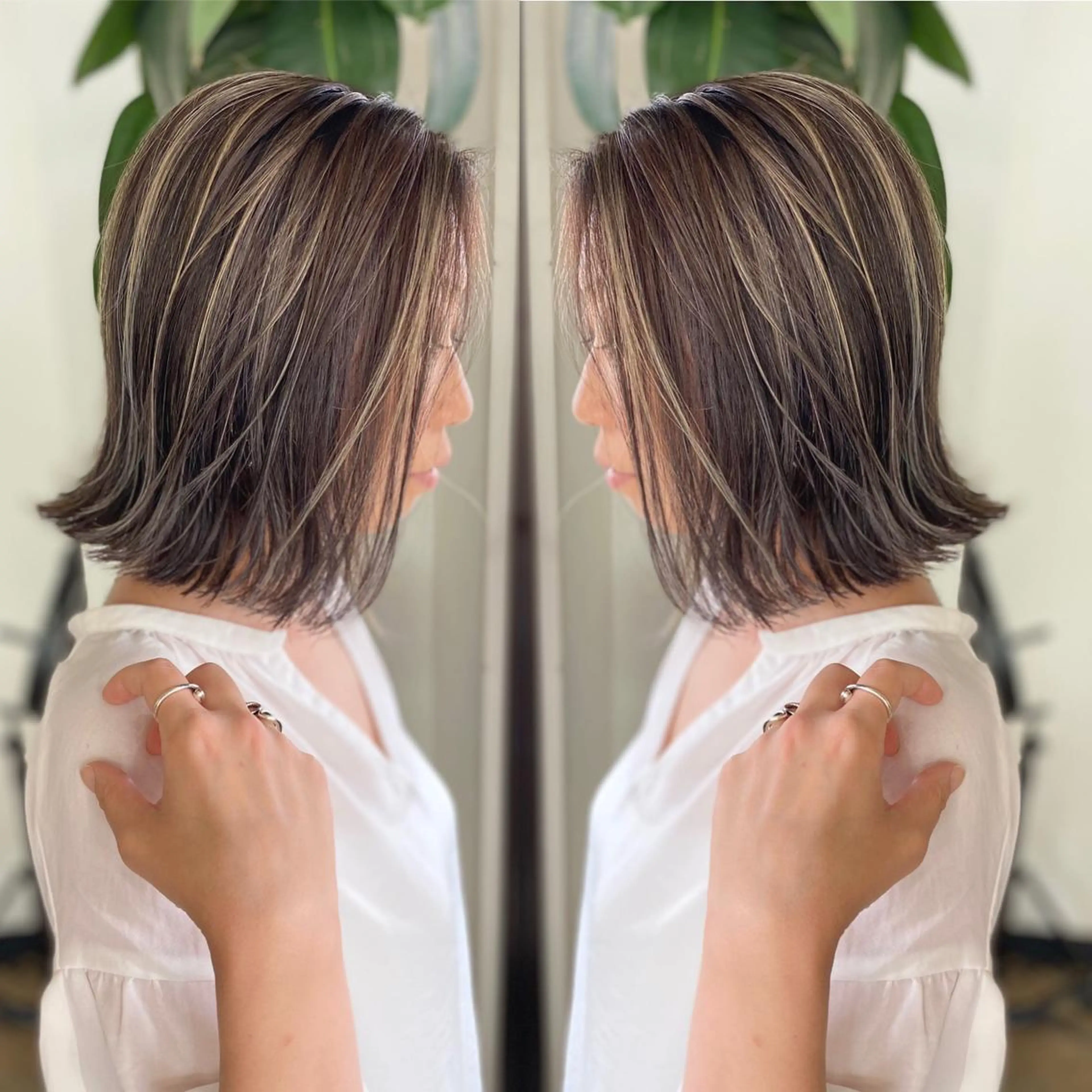 ミディアム カラー ｎ／ｍ所属・桜木町駅徒歩5分 ハイライト横浜No1のヘアスタイル